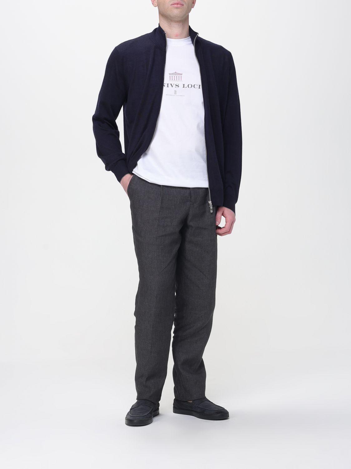 Brunello Cucinelli Brunello Cucinelli Sweater Men Navy Size US XXL / EU 58 / 5 - 2 Thumbnail