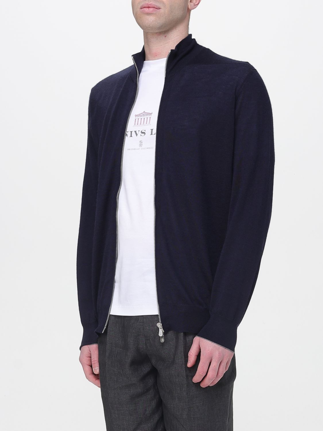 Brunello Cucinelli Brunello Cucinelli Sweater Men Navy Size US XXL / EU 58 / 5 - 4 Thumbnail