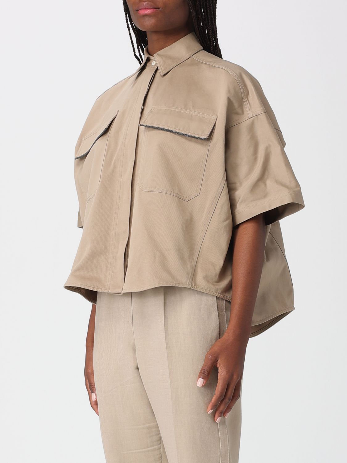 Brunello Cucinelli Brunello Cucinelli Shirt Woman Beige Size XS / US 0-2 / IT 36-38 - 4 Thumbnail