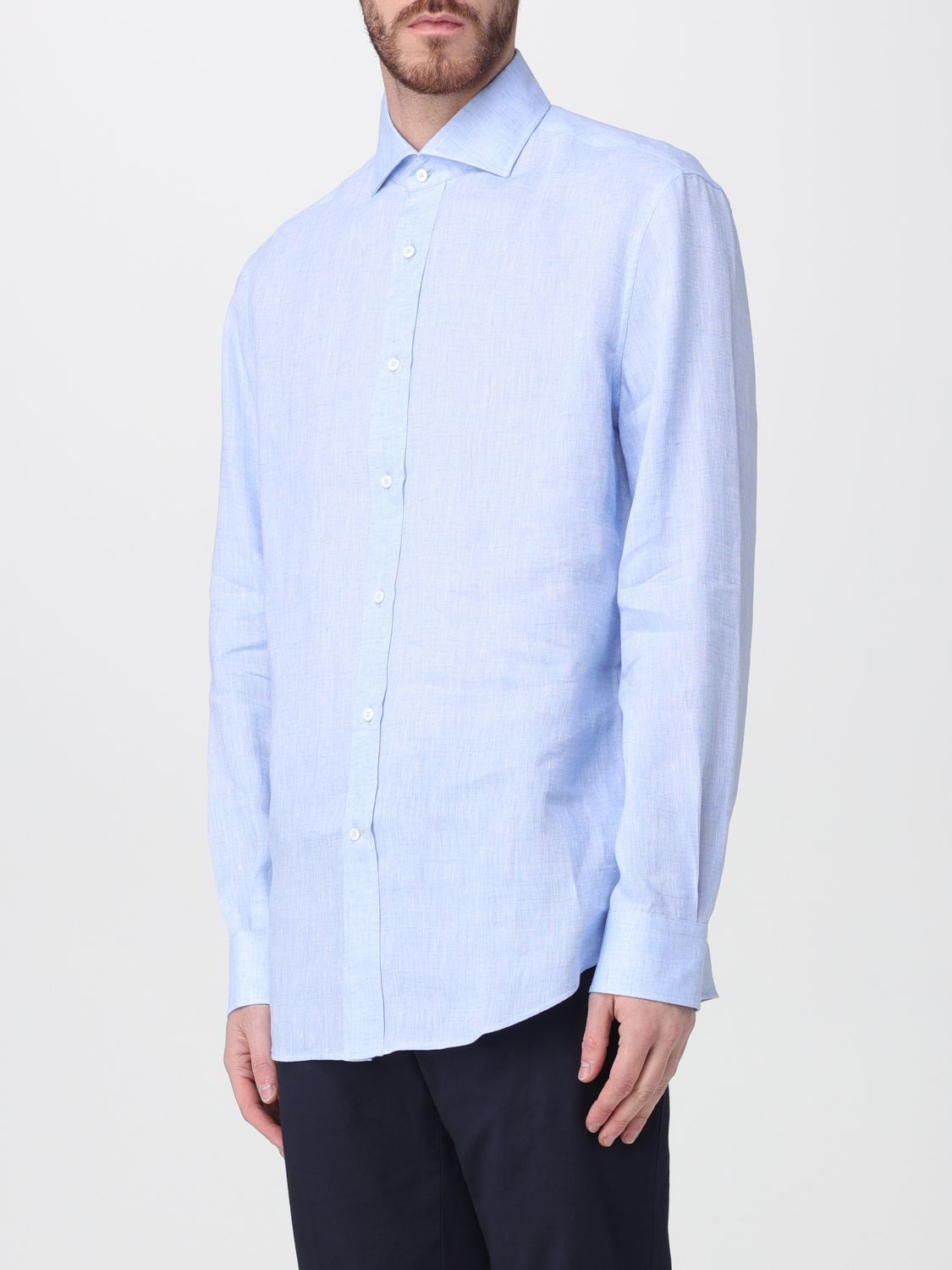 Brunello Cucinelli Brunello Cucinelli Shirt Men Sky Blue Size US S / EU 44-46 / 1 - 4 Thumbnail