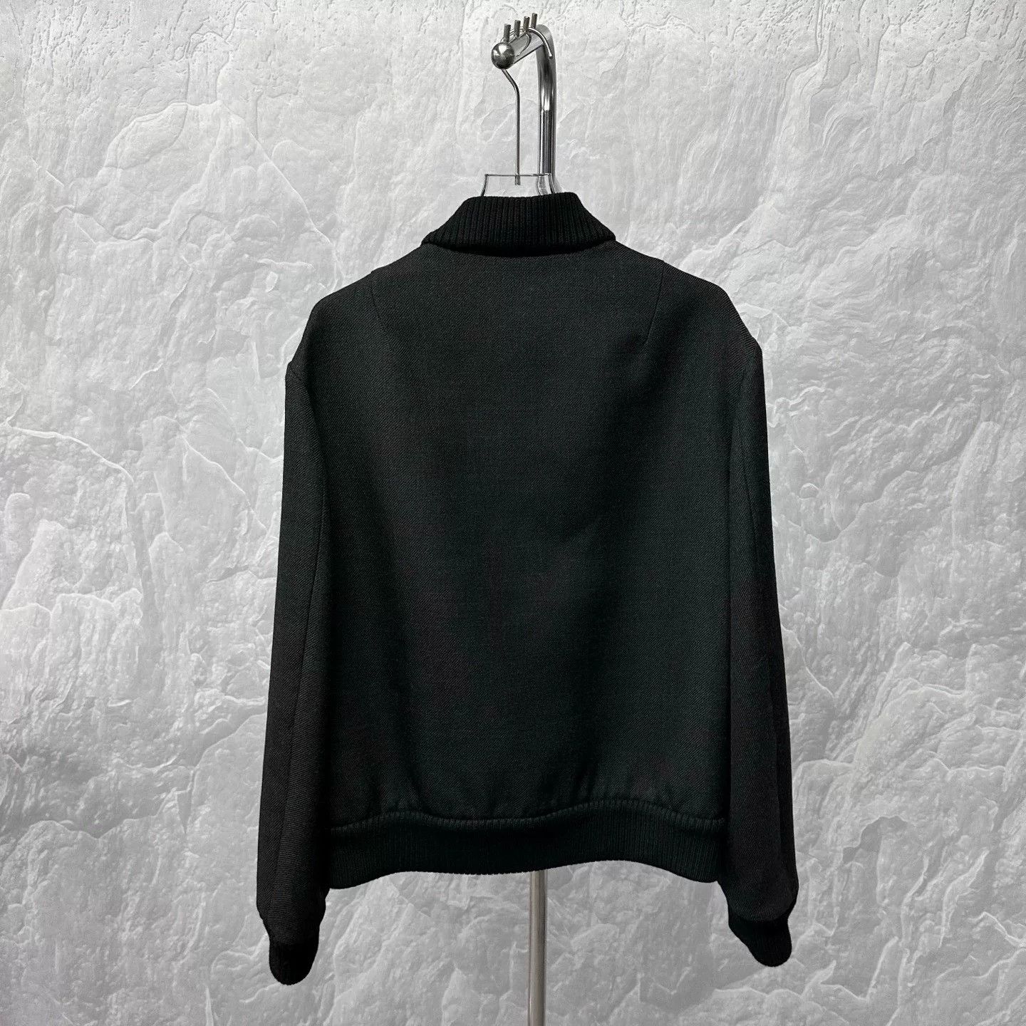 Prada prada black leather wool blend bomber jacket Size US L / EU 52-54 / 3 - 4 Thumbnail