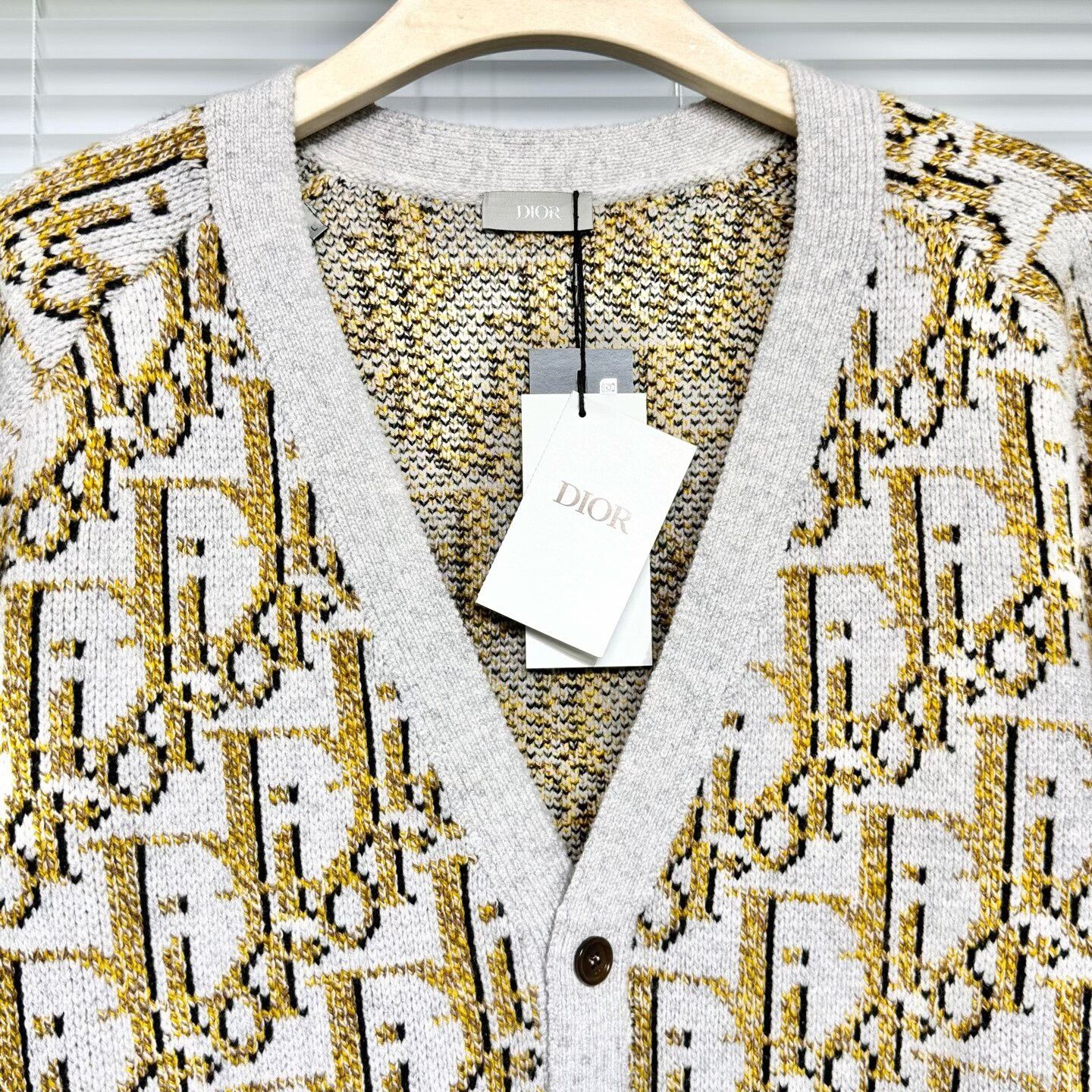 Dior dior oblique knit cardigan in beige brown Size L / US 10 / IT 46 - 3 Thumbnail