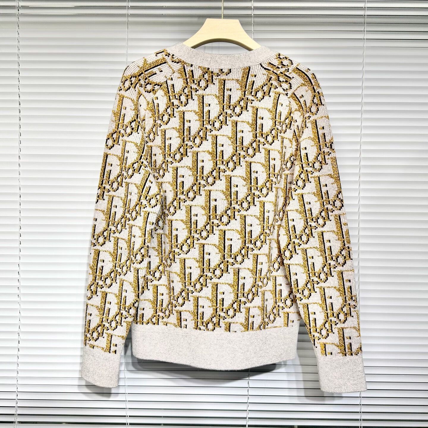Dior dior oblique knit cardigan in beige brown Size L / US 10 / IT 46 - 2 Thumbnail