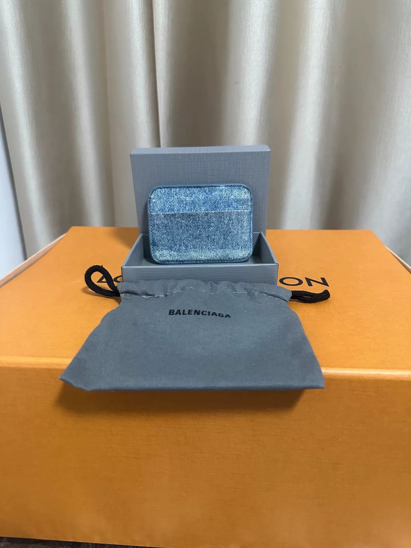 Balenciaga balenciaga washed denim leather card holder Size ONE SIZE - 2 Thumbnail
