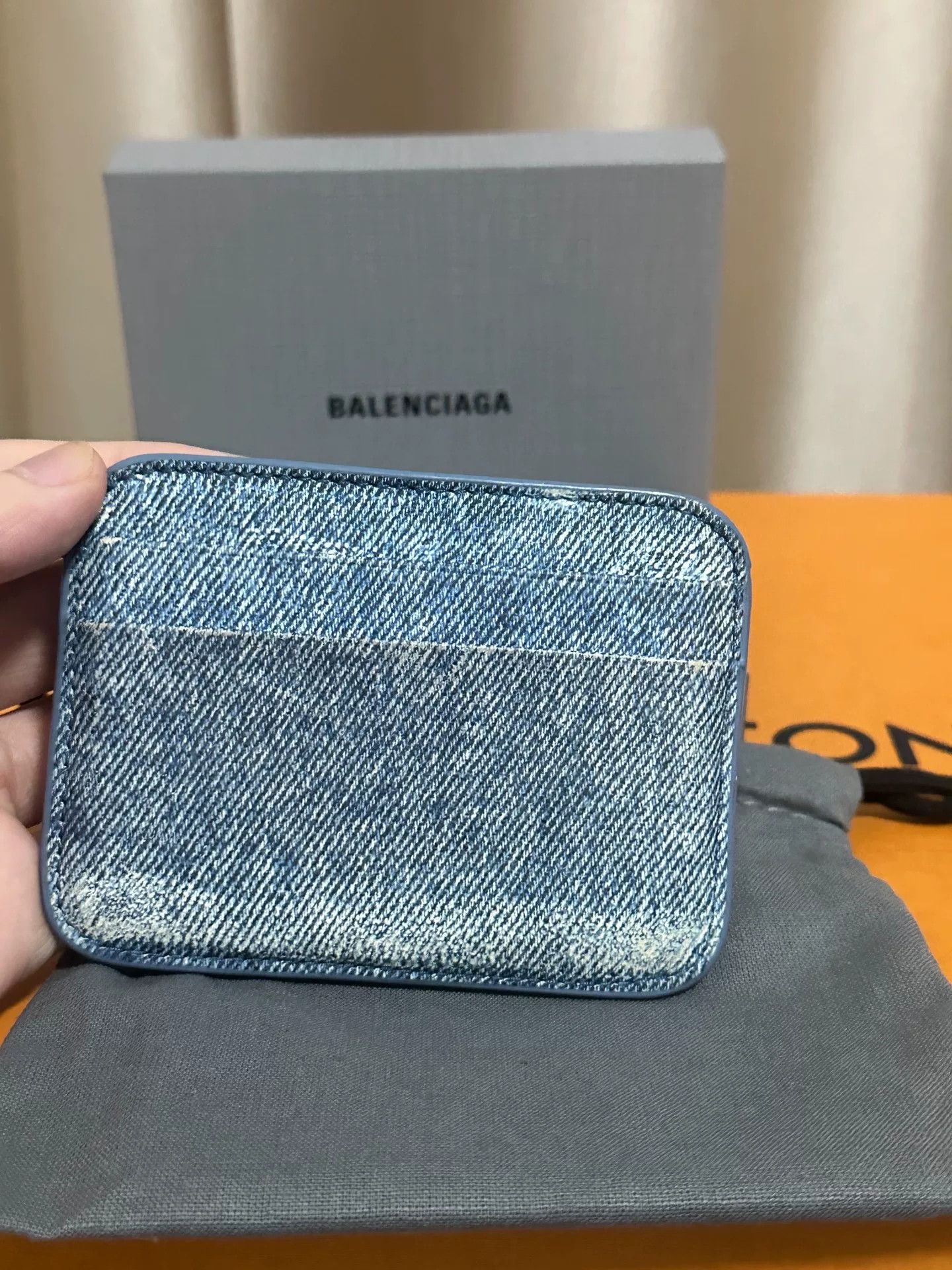 Balenciaga balenciaga washed denim leather card holder Size ONE SIZE - 6 Thumbnail