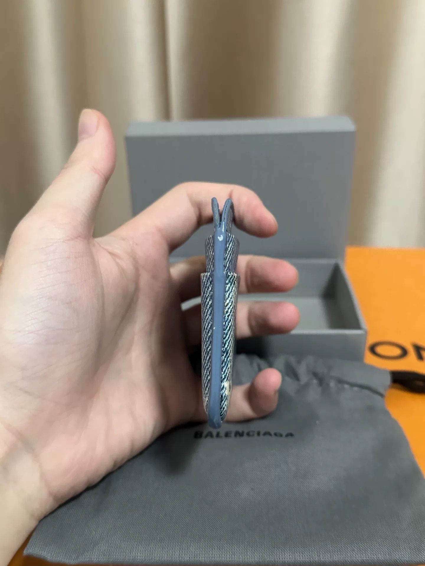 Balenciaga balenciaga washed denim leather card holder Size ONE SIZE - 3 Thumbnail