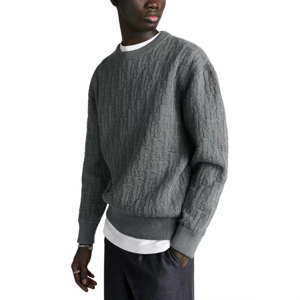 Dior dior knitted sweater with logo oblique print Size US S / EU 44-46 / 1 - 6 Thumbnail
