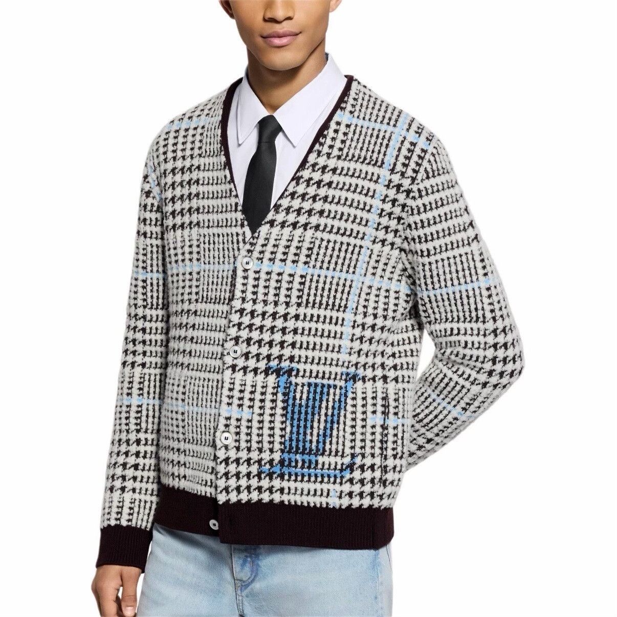 Louis Vuitton LV Knitted Cardigan with Houndstooth Design Size US XL / EU 56 / 4 - 6 Thumbnail