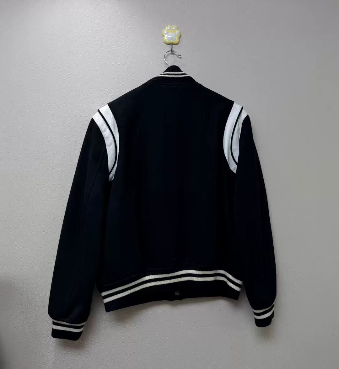 saint laurent black and white varsity jacket