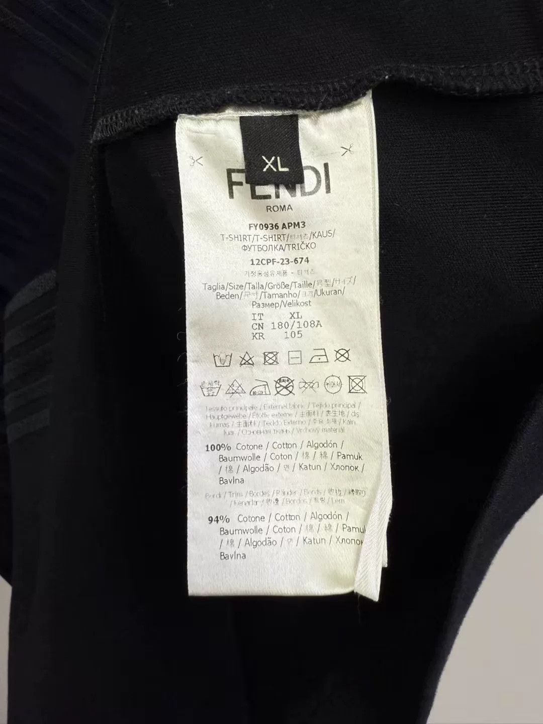 Fendi fendi black ff logo short sleeve shirt Size US XL / EU 56 / 4 - 3 Thumbnail