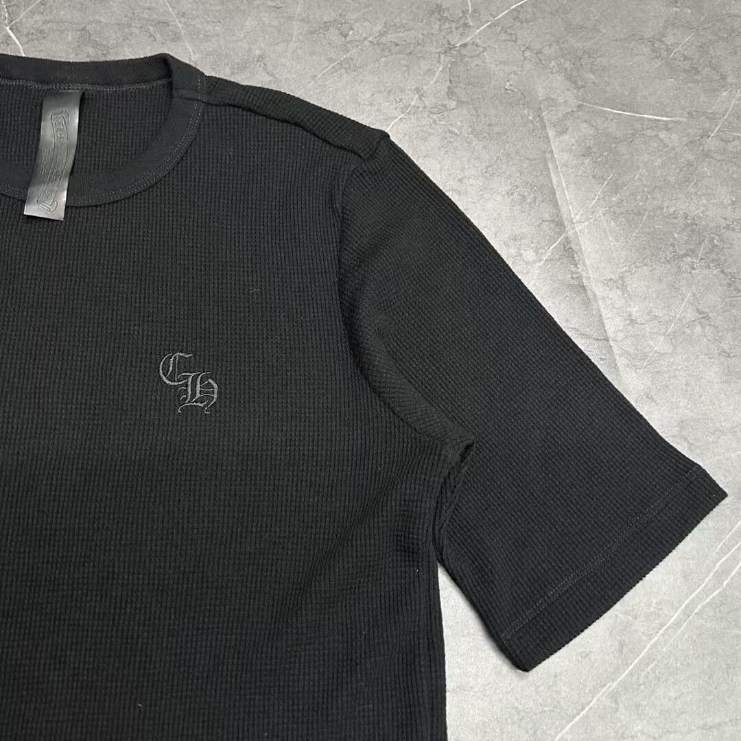 Chrome Hearts black waffle knit short sleeve shirt Size US L / EU 52-54 / 3 - 5 Thumbnail