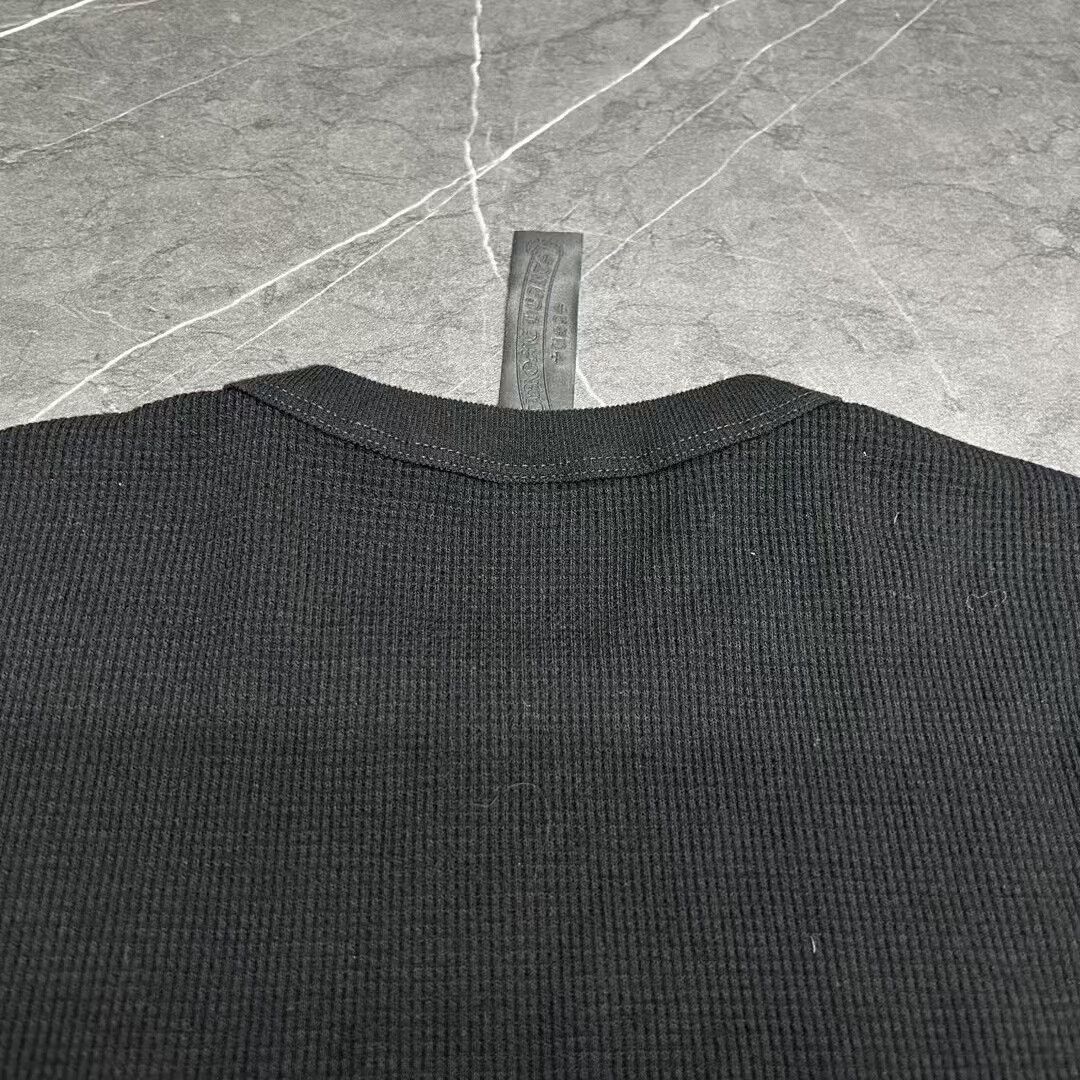 Chrome Hearts black waffle knit short sleeve shirt Size US L / EU 52-54 / 3 - 6 Thumbnail
