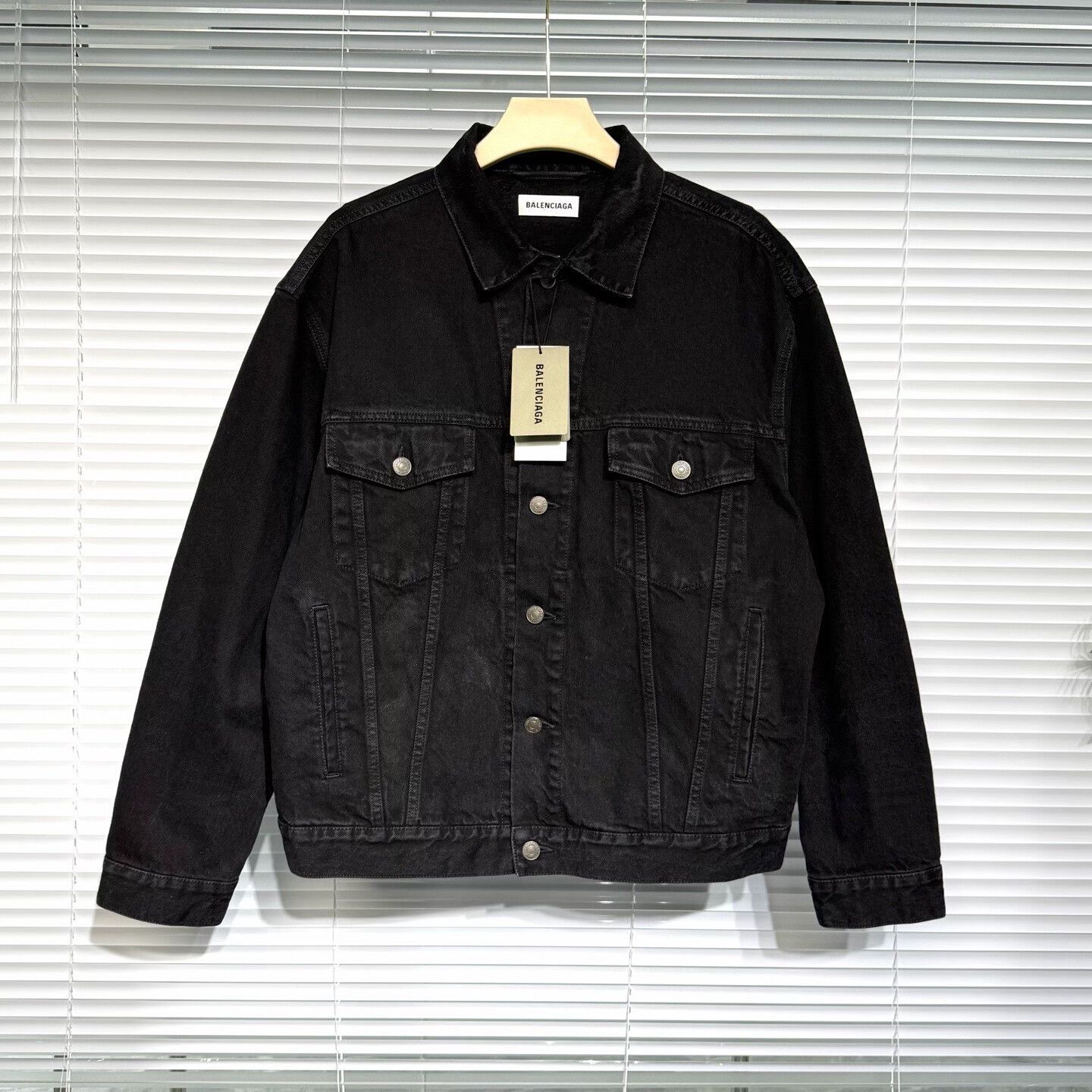 Balenciaga black balenciaga denim jacket with logo Size US S / EU 44-46 / 1 - 2 Thumbnail