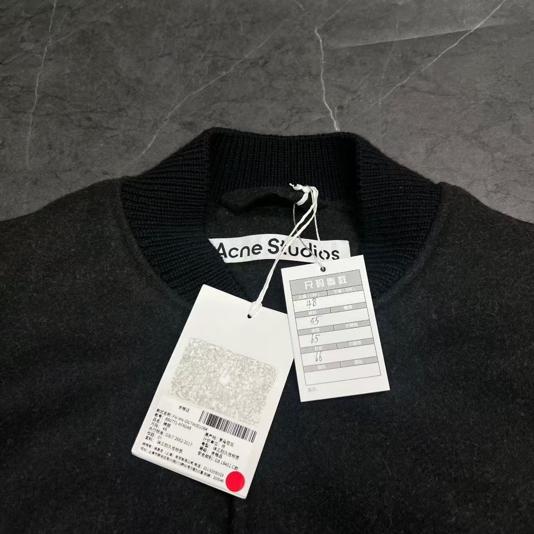 Acne Studios gray leather sleeve bomber jacket Size US M / EU 48-50 / 2 - 6 Thumbnail