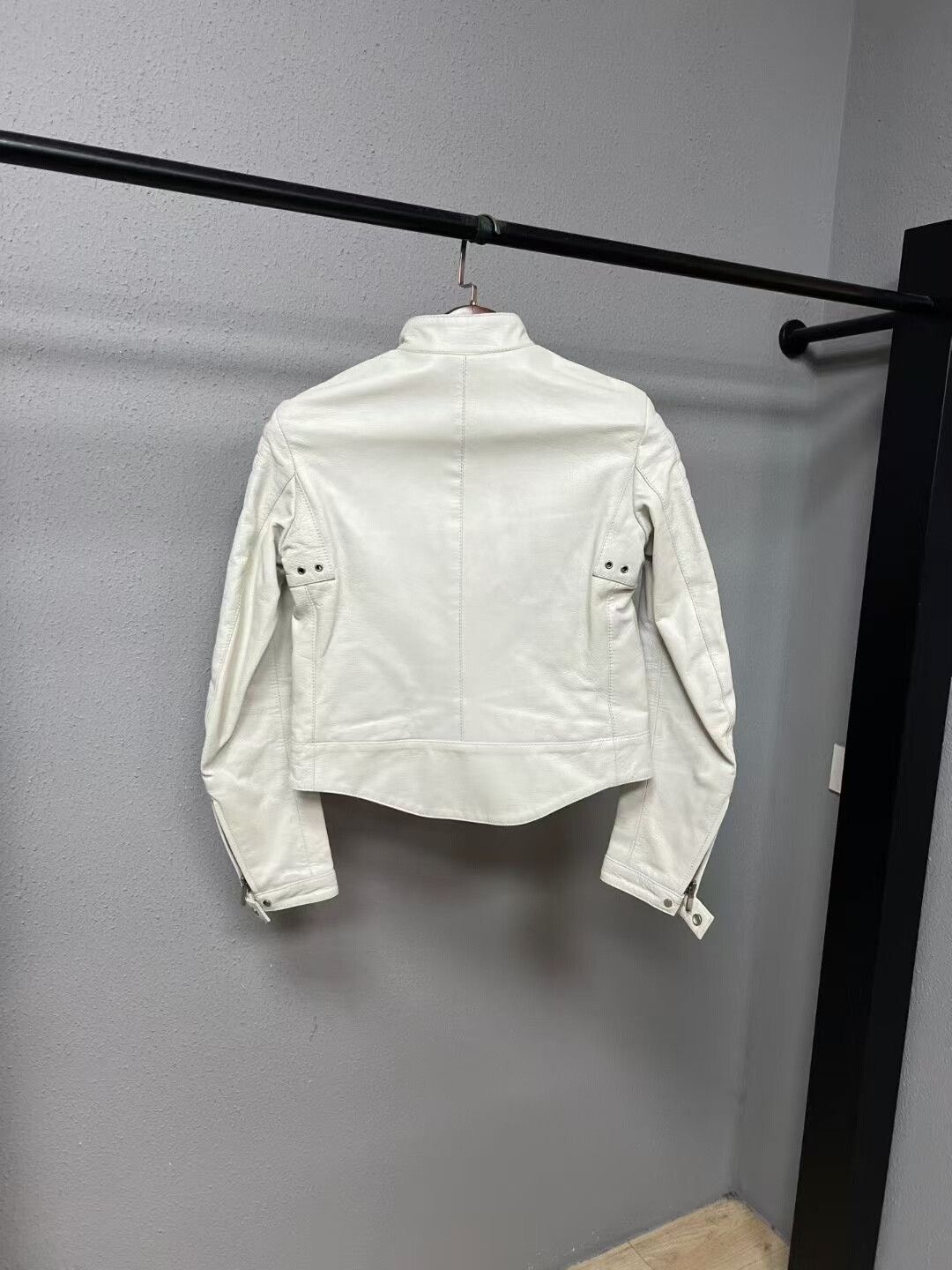 Dior white diamond pattern leather jacket Size S / US 4 / IT 40 - 2 Thumbnail