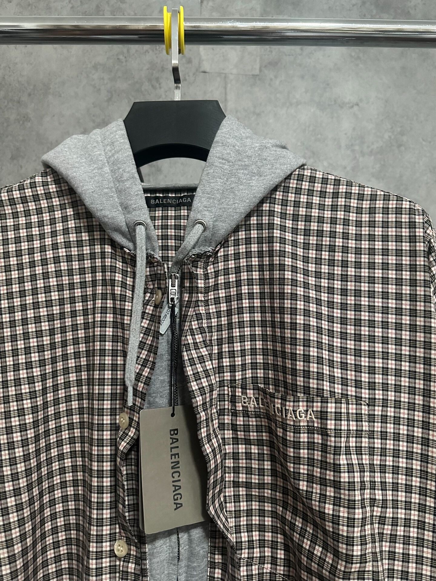 Balenciaga balenciaga gray hooded check shirt jacket Size US XS / EU 42 / 0 - 2 Thumbnail