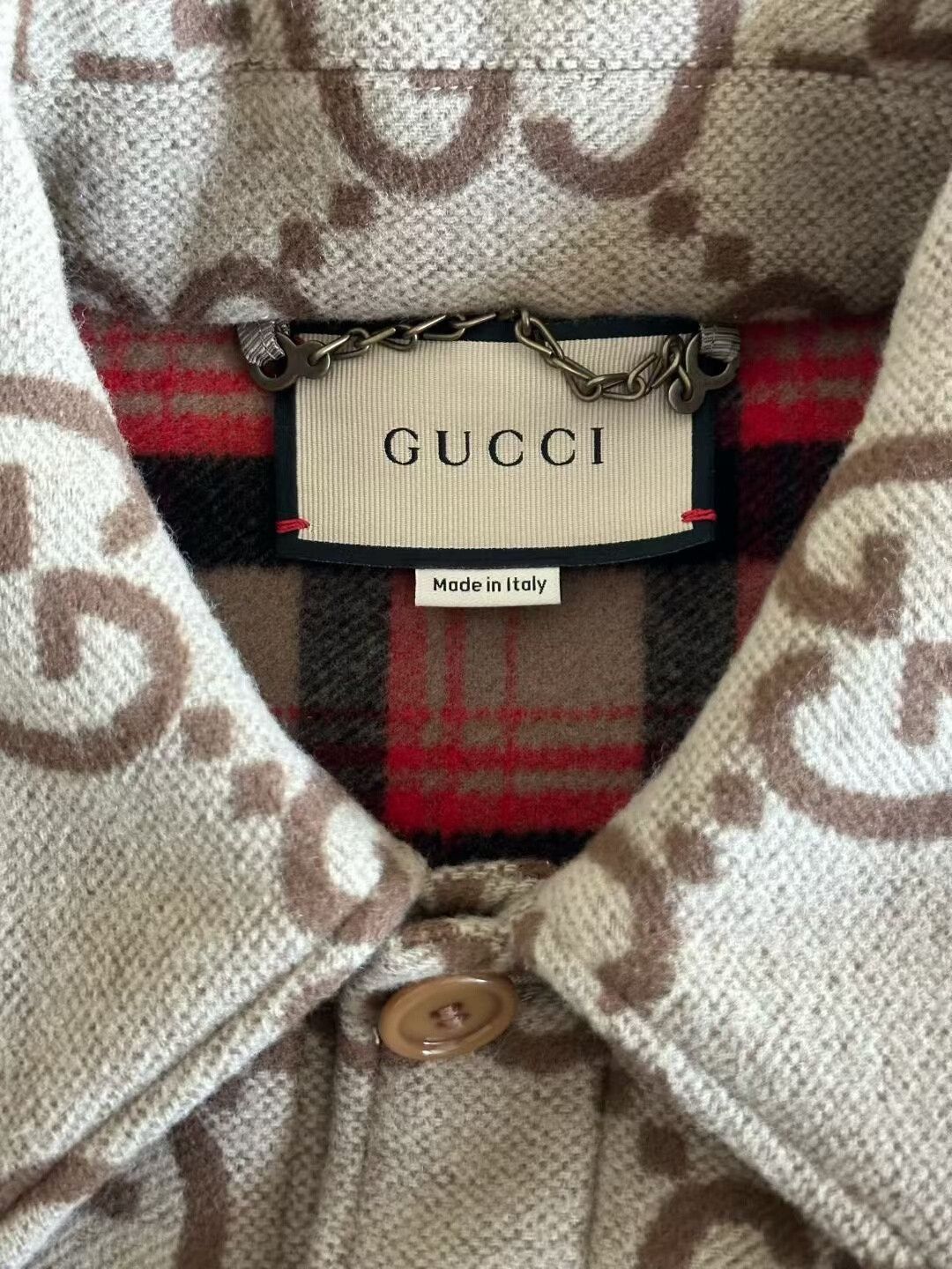 Gucci gucci all-over print wool coat Size US L / EU 52-54 / 3 - 3 Thumbnail