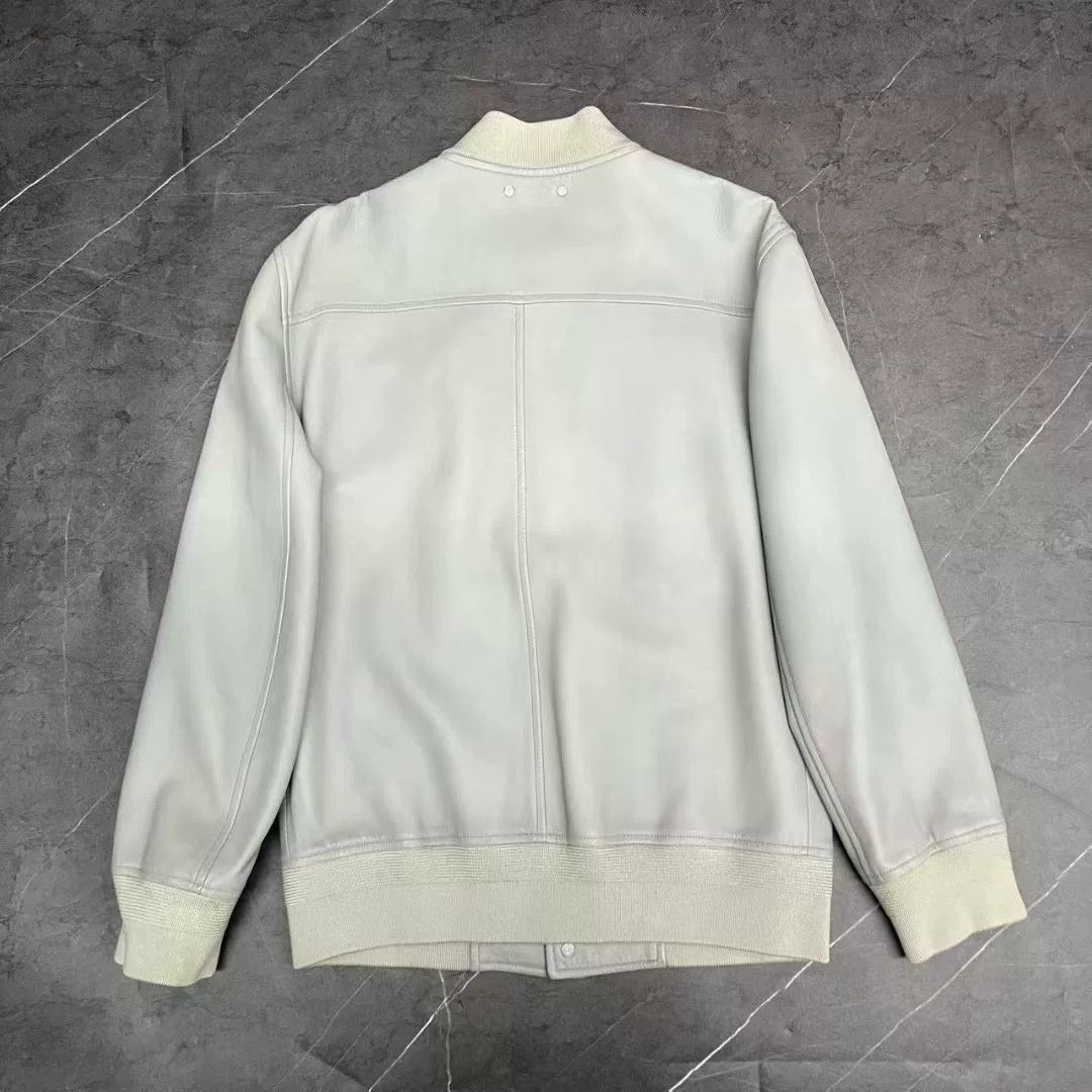 Louis Vuitton louis vuitton gray leather baseball jacket Size US M / EU 48-50 / 2 - 2 Thumbnail