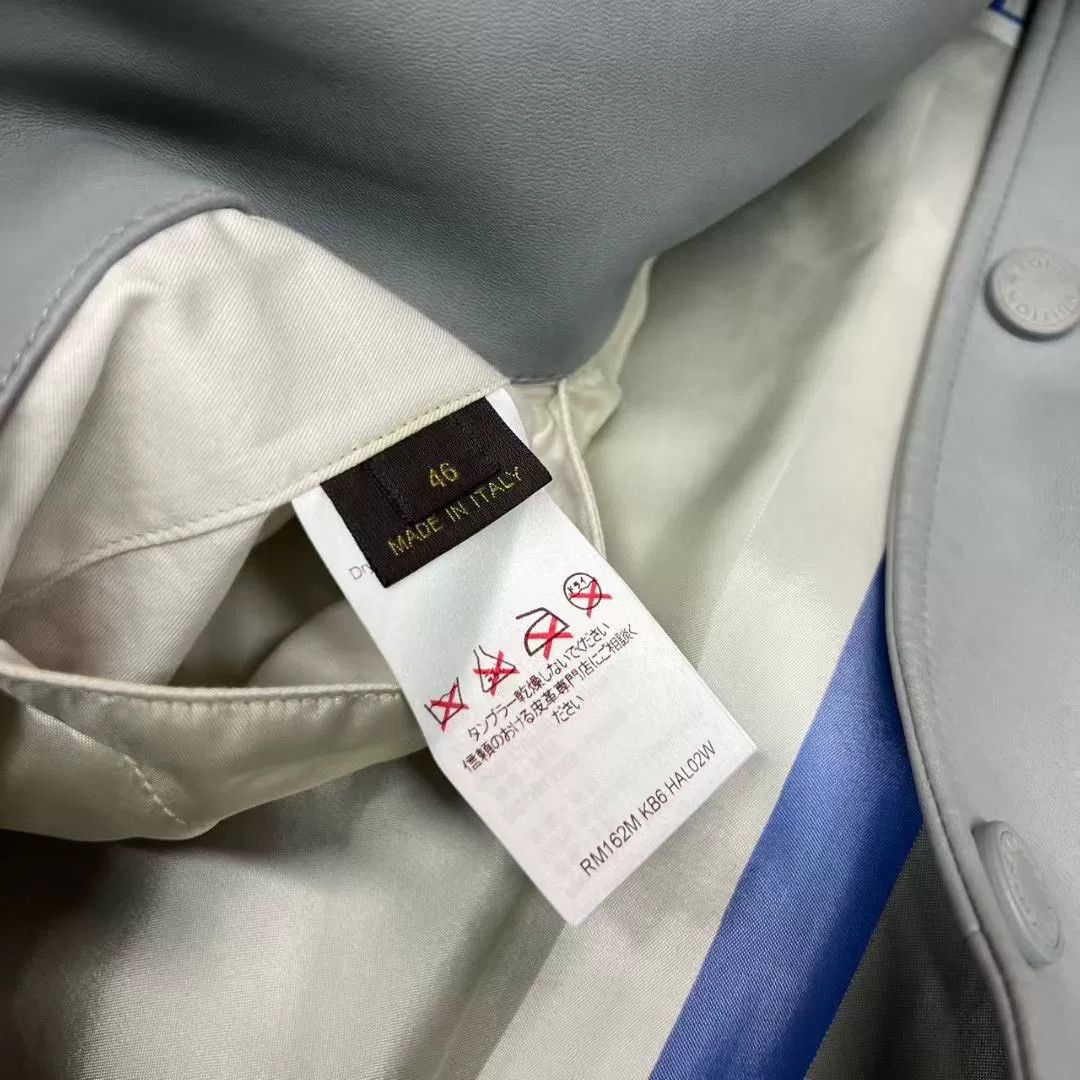 Louis Vuitton louis vuitton gray leather baseball jacket Size US M / EU 48-50 / 2 - 6 Thumbnail