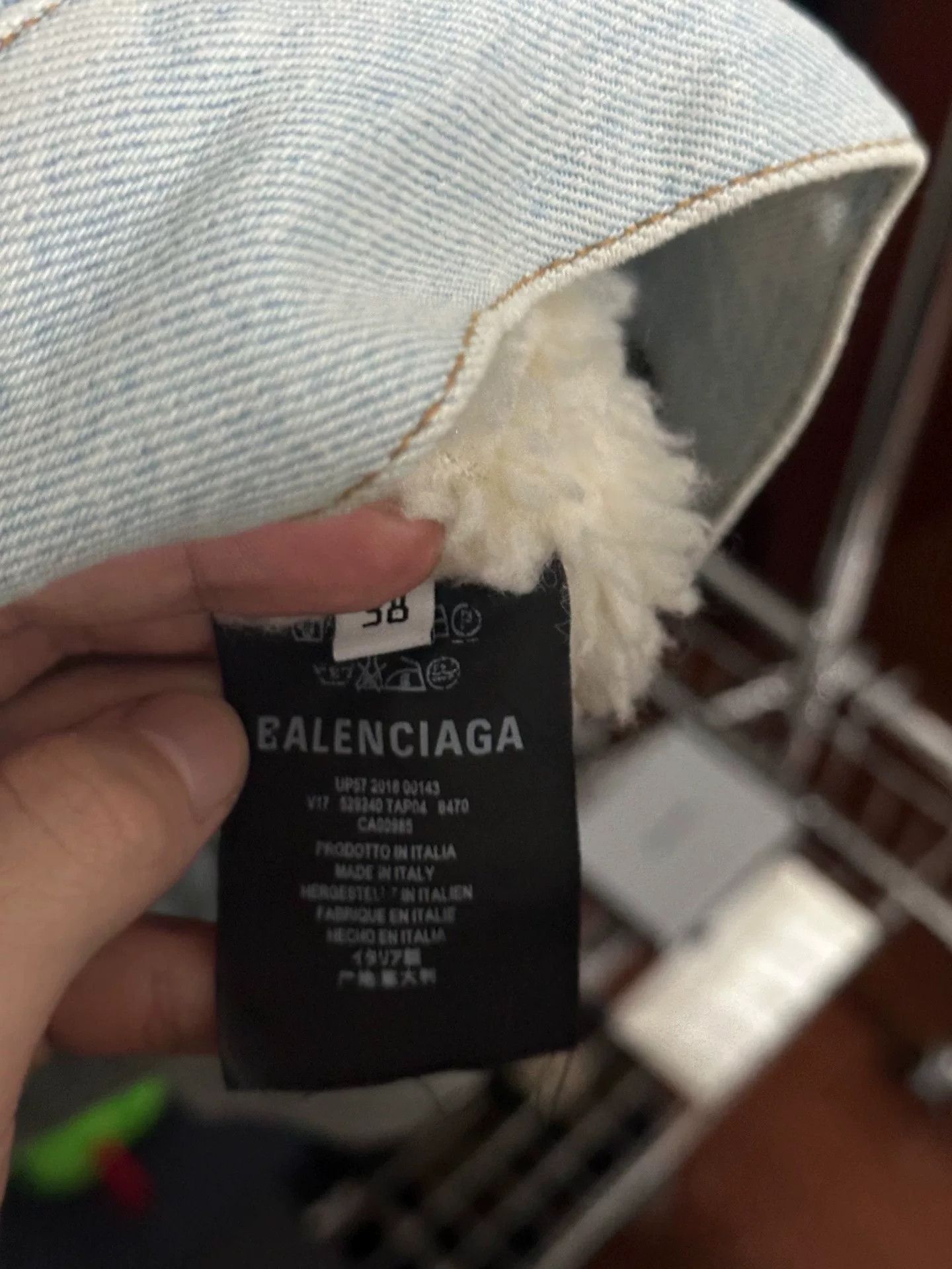 Balenciaga Balenciaga Blue Shearling Denim Jacket Size US M / EU 48-50 / 2 - 3 Thumbnail