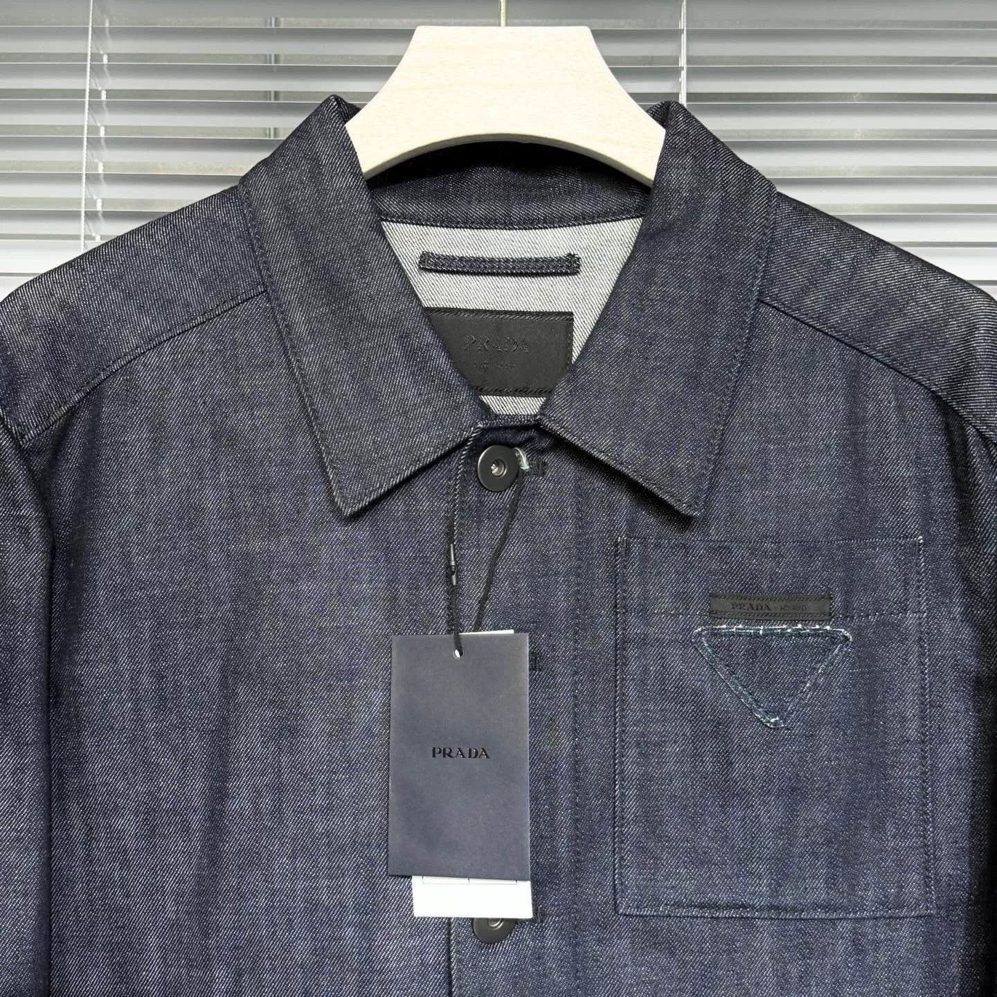 Prada prada denim jacket with triangle logo Size US L / EU 52-54 / 3 - 3 Thumbnail