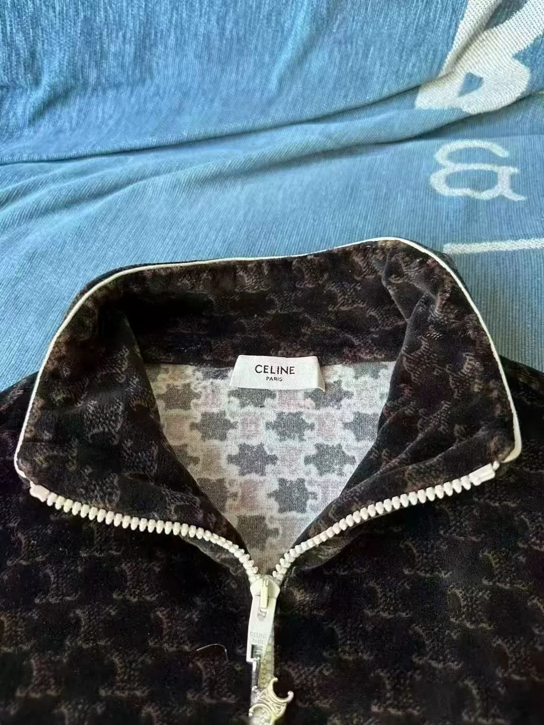 Celine celine velvet printed jacket size large Size L / US 10 / IT 46 - 3 Thumbnail
