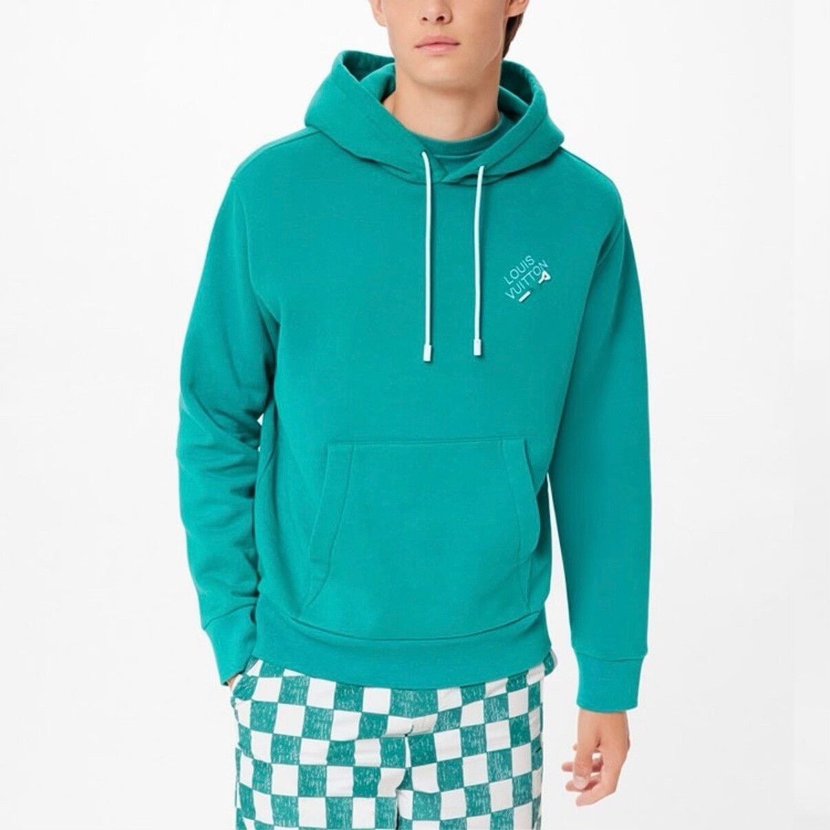 Louis Vuitton lv embroidered hoodie in lake green Size US M / EU 48-50 / 2 - 6 Thumbnail