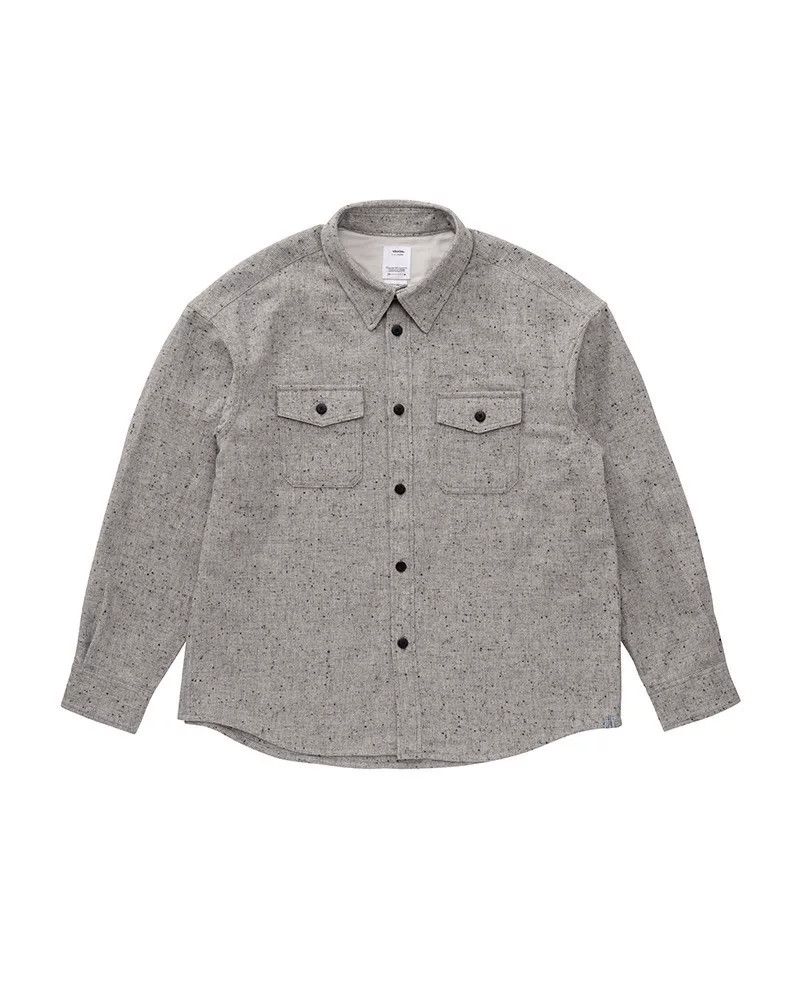 Visvim grey lumber tweed long sleeve shirt Size US L / EU 52-54 / 3 - 3 Thumbnail