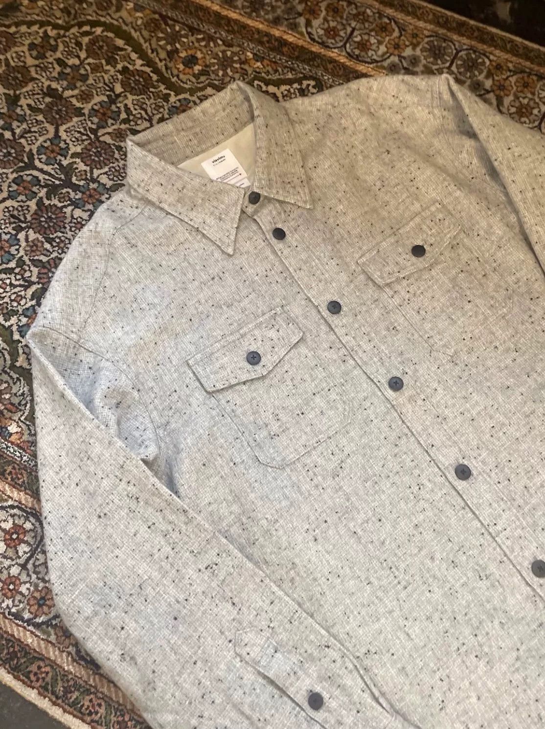 Visvim grey lumber tweed long sleeve shirt Size US L / EU 52-54 / 3 - 2 Thumbnail