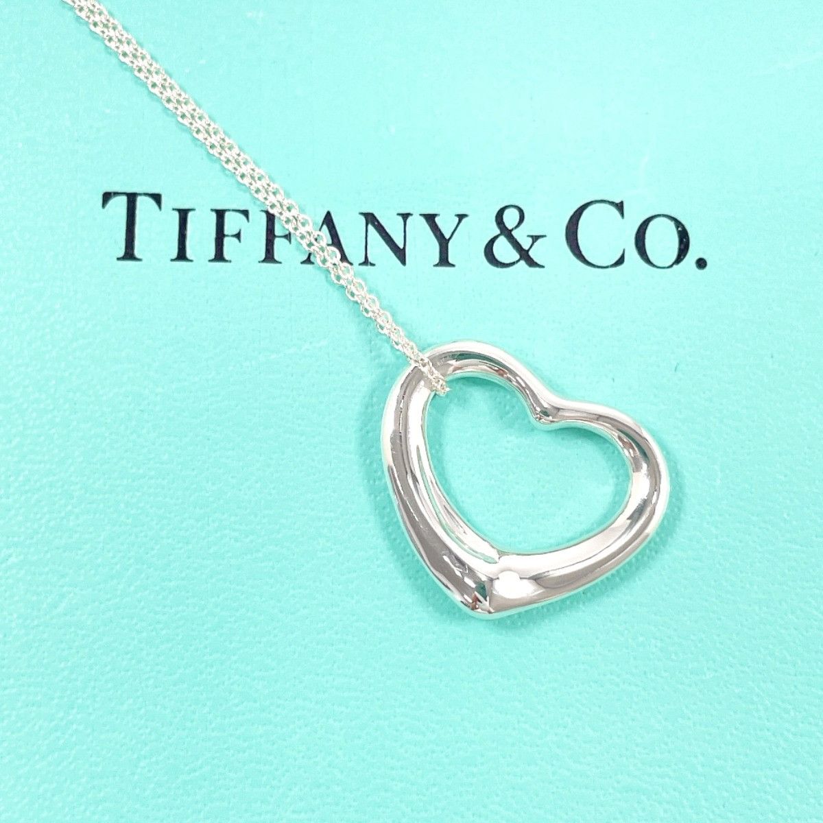 Tiffany & Co. Tiffany & Co. Open Heart Elsa Peretti Silver 925 Necklace Metal Necklace DUTY FREE for USA