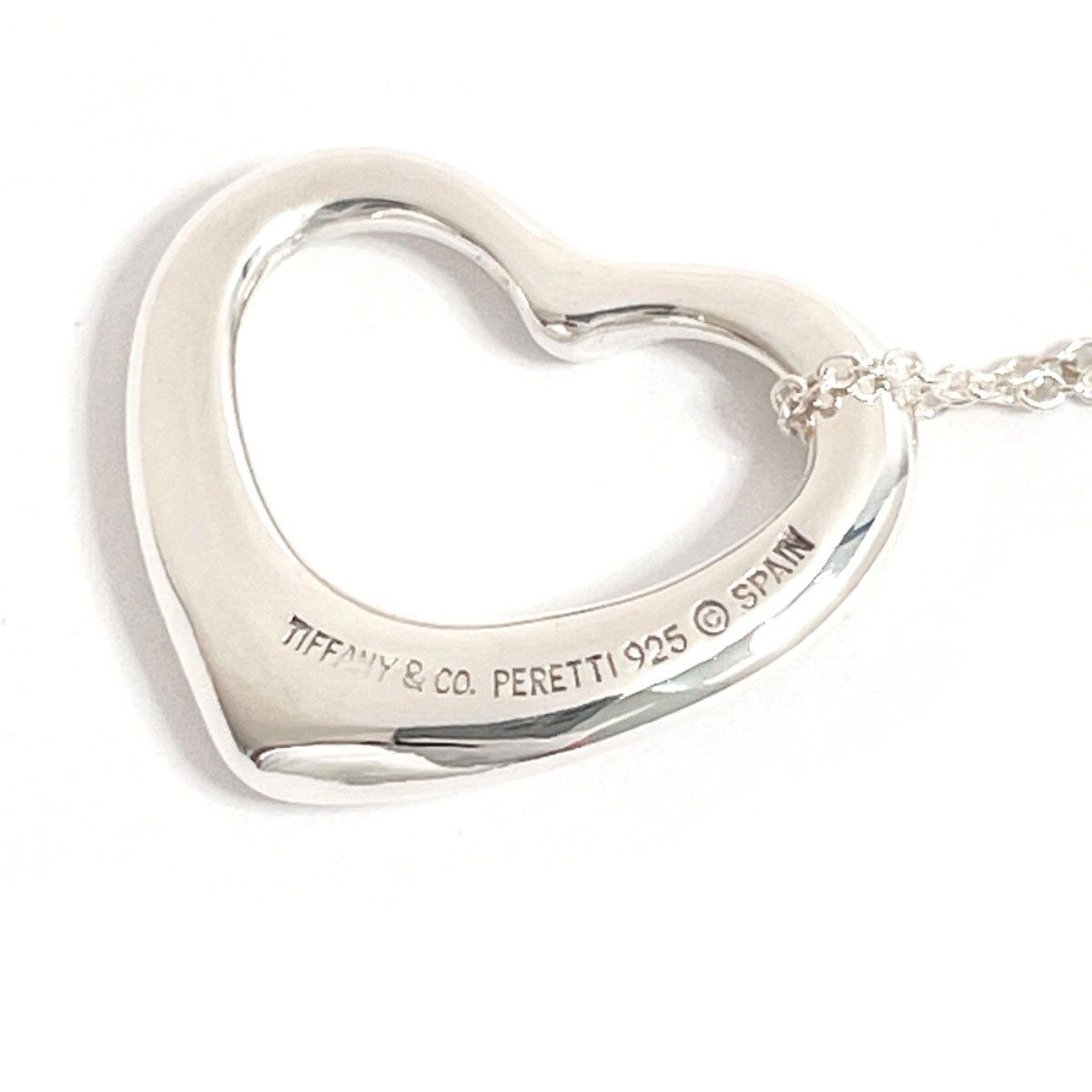 Tiffany & Co. Tiffany & Co. Open Heart Elsa Peretti Silver 925 Necklace Metal Necklace DUTY FREE for USA
