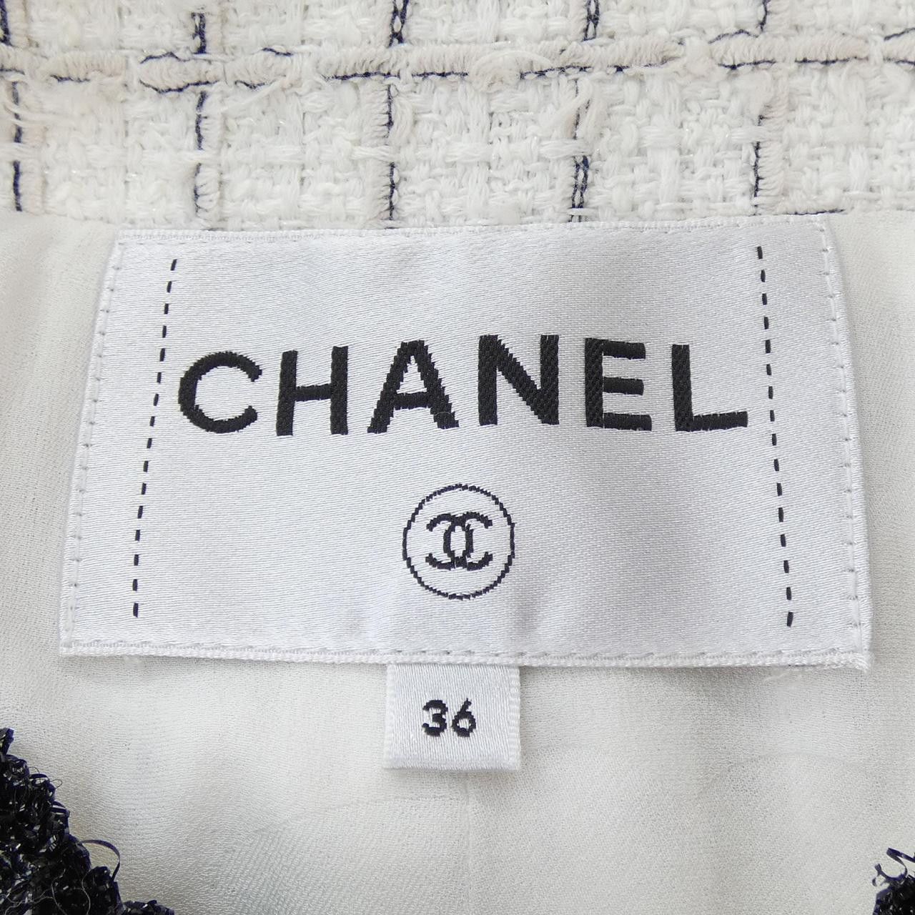 Chanel Chanel LOOK4 Collarless Jacket Textile Outerwear P79364V71556 DUTY FREE for USA