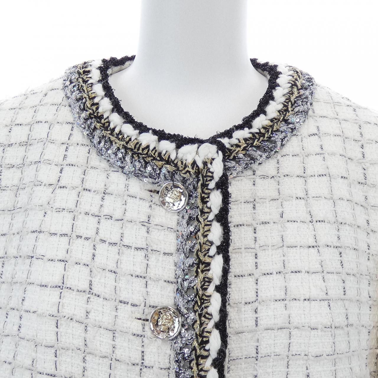 Chanel Chanel LOOK4 Collarless Jacket Textile Outerwear P79364V71556 DUTY FREE for USA