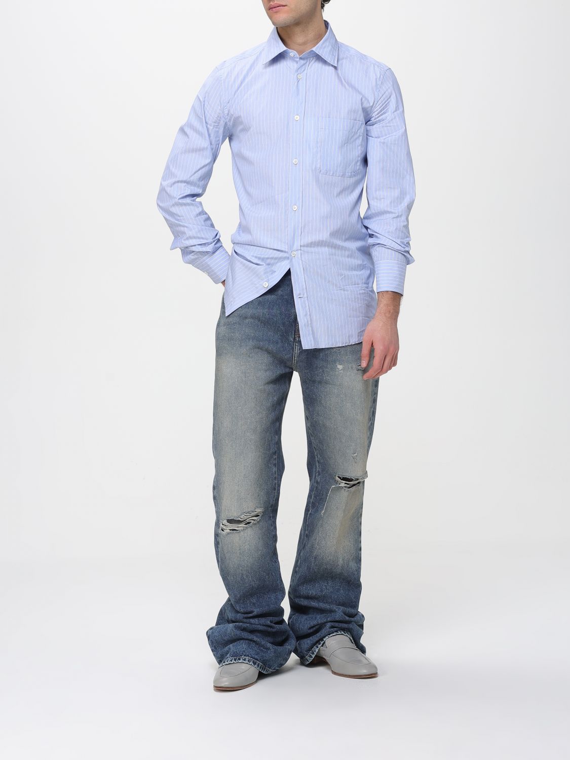 Maison Margiela Maison Margiela Shirt Men Blue Size US L / EU 52-54 / 3 - 2 Thumbnail