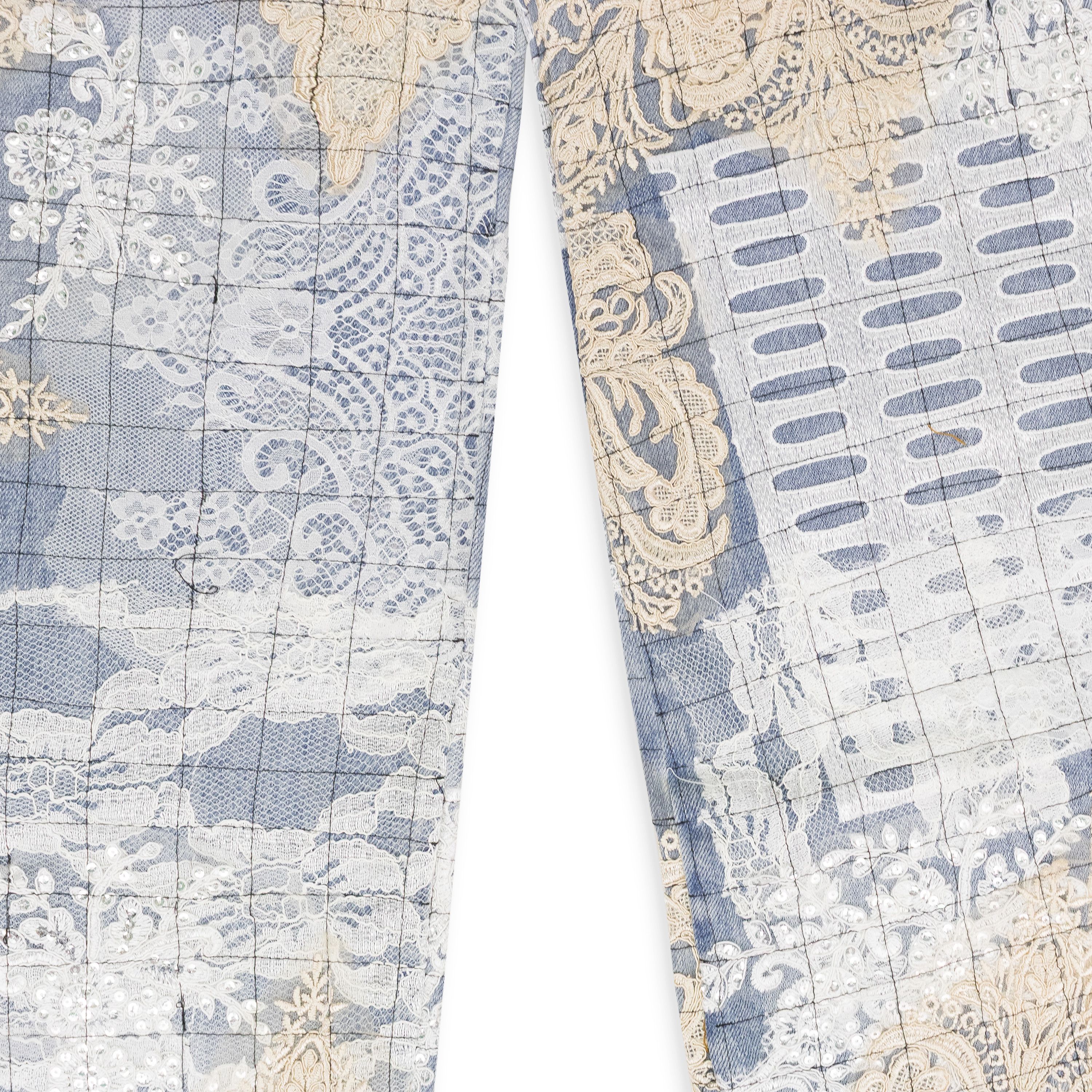 Who Decides War BLUE GRID LACE STRAIGHT-FIT JEANS SIZE 32
