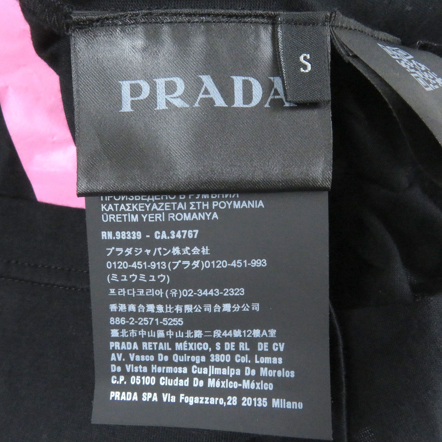 Prada Prada Prada Triangle Logo Cotton T-shirt Cotton T-Shirts DUTY FREE for USA Size ONE SIZE - 6 Thumbnail