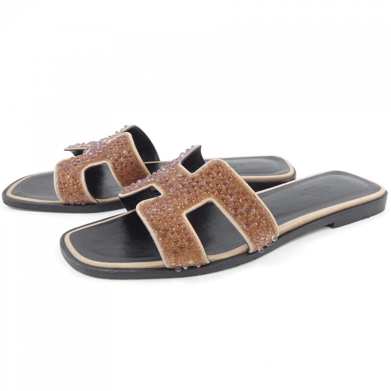 Hermes Hermes Hermes Oran37 Crystal Sandals Glass / Ceramic Shoes DUTY FREE for USA Size ONE SIZE - 3 Thumbnail