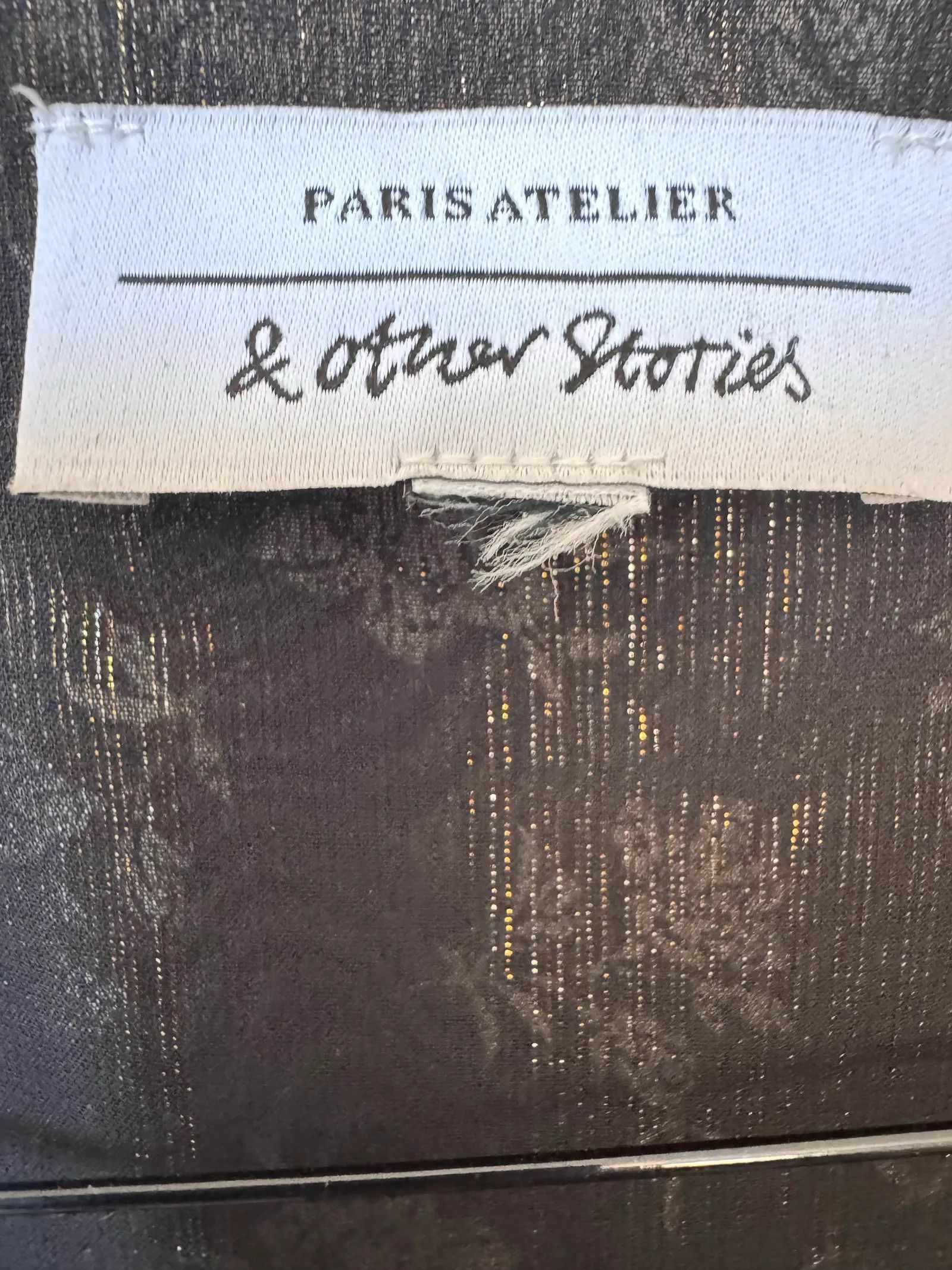 & Other Stories & Other Stories Cropped Metallic Bow Top Blouse Size XS / US 0-2 / IT 36-38 - 2 Thumbnail
