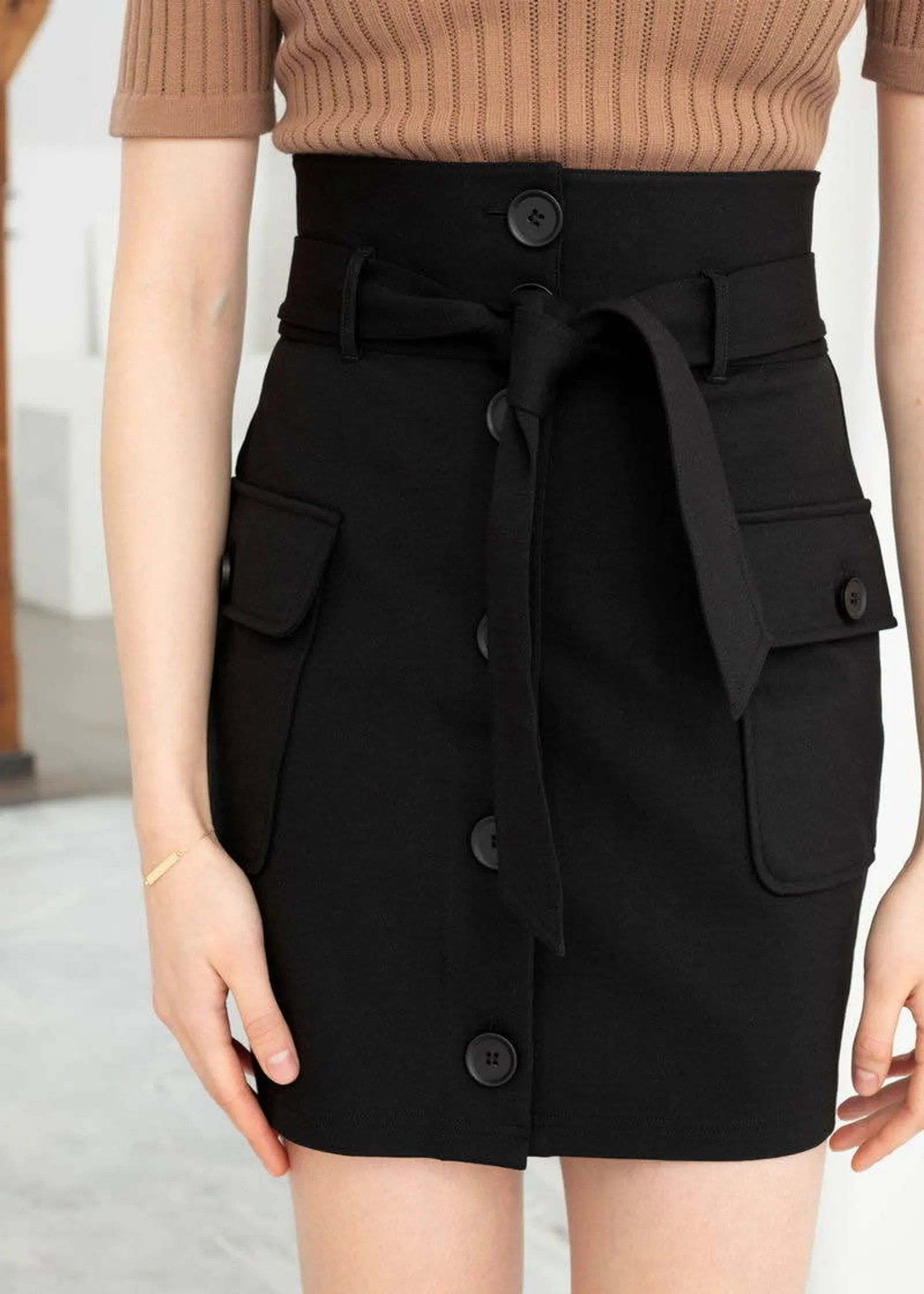 & Other Stories & Other Stories Belted Workwear Mini Skirt Dress Size S / US 4 / IT 40 - 3 Thumbnail