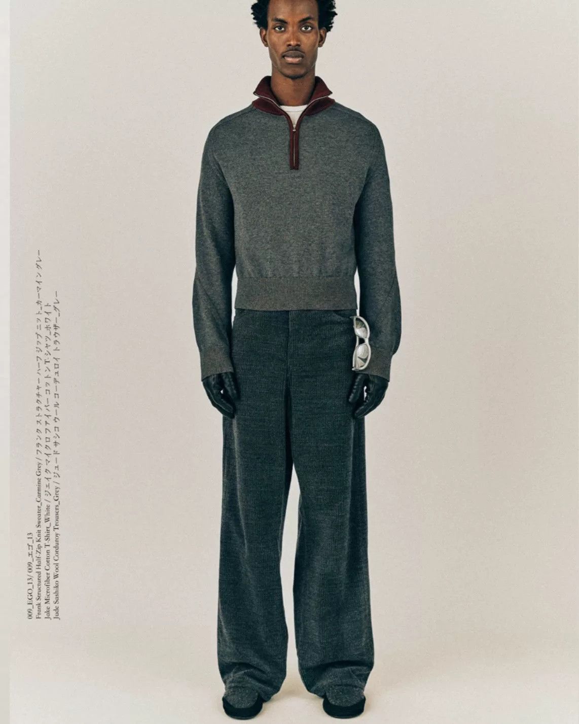 KIJIMA TAKAYUKI structured half zip knit sweater in gray Size US S / EU 44-46 / 1 - 6 Thumbnail