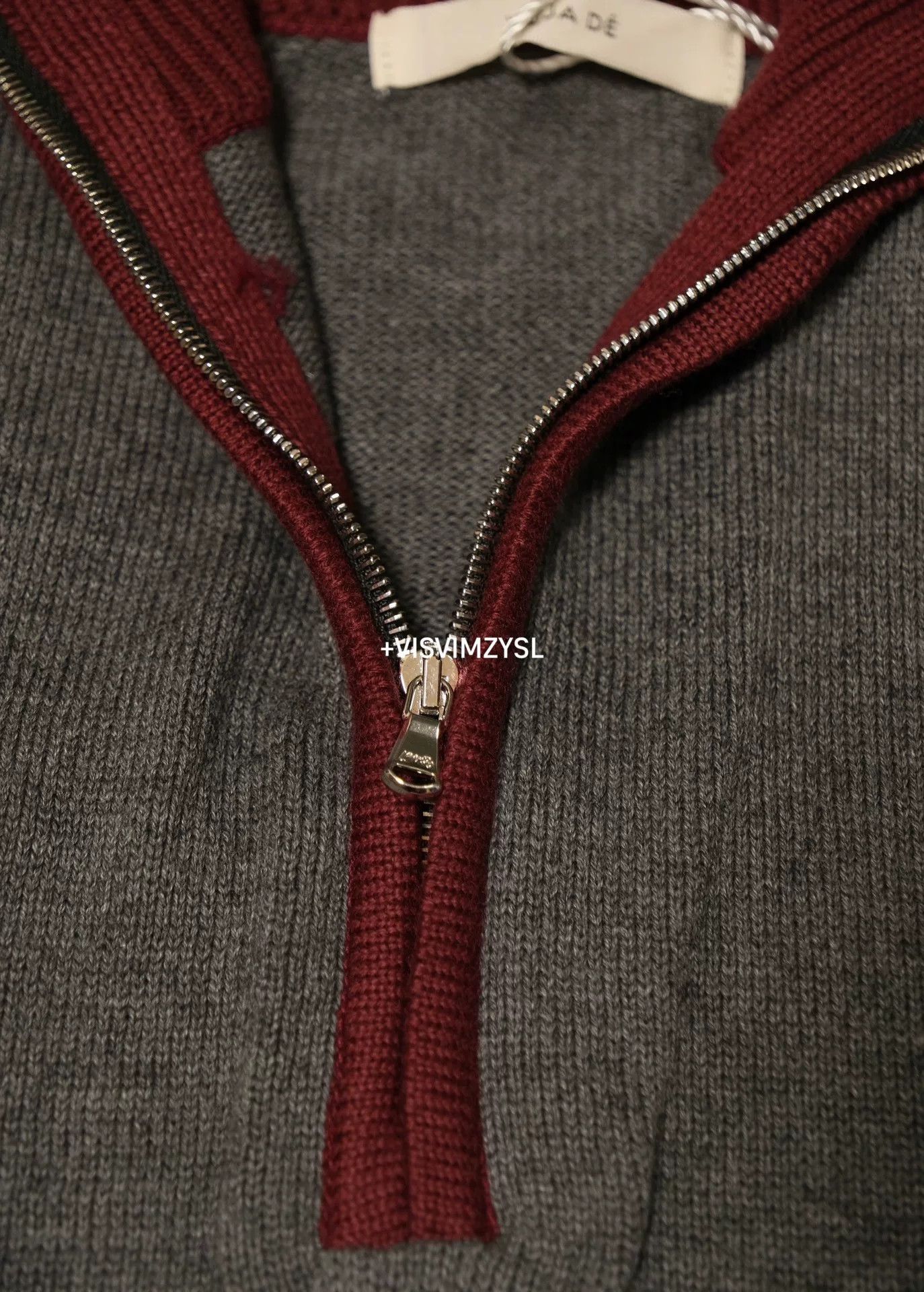 KIJIMA TAKAYUKI structured half zip knit sweater in gray Size US S / EU 44-46 / 1 - 7 Thumbnail
