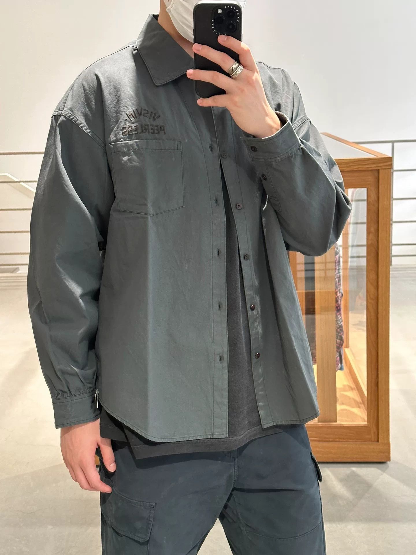 Visvim visvim peerless long sleeve shirt in gray Size US L / EU 52-54 / 3 - 9 Thumbnail
