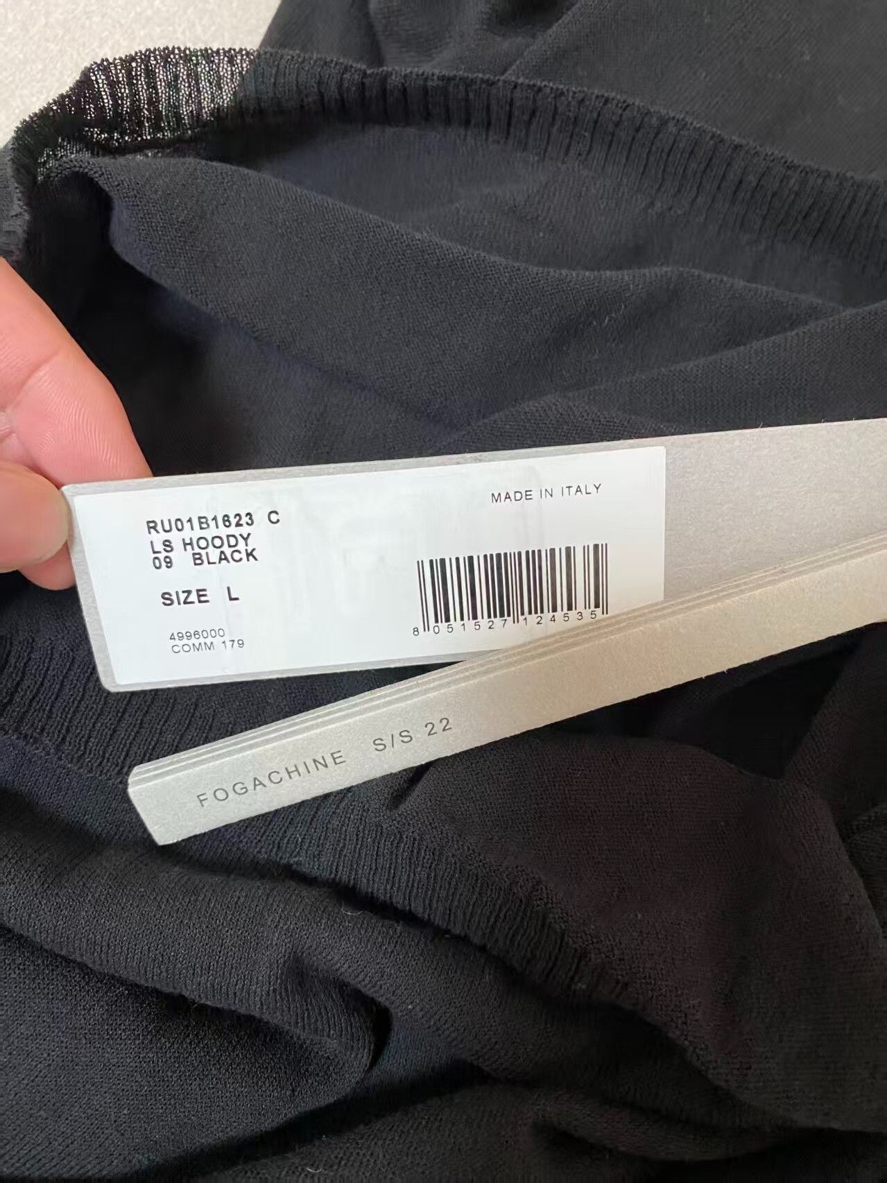 Rick Owens black hooded long sleeve sweater by rick owens Size US L / EU 52-54 / 3 - 4 Thumbnail