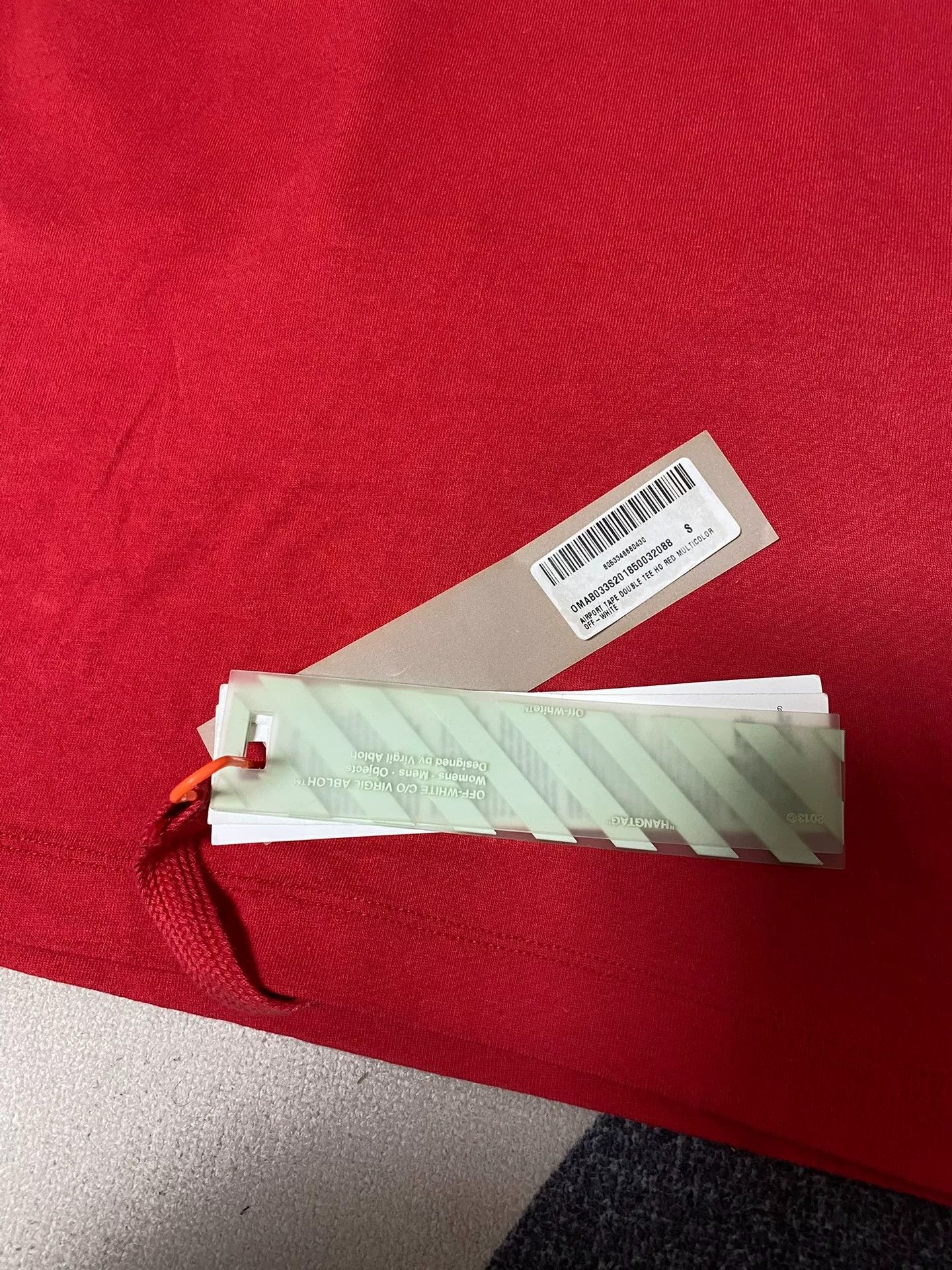 Off-White red oversized graphic hoodie with tags Size US S / EU 44-46 / 1 - 3 Thumbnail
