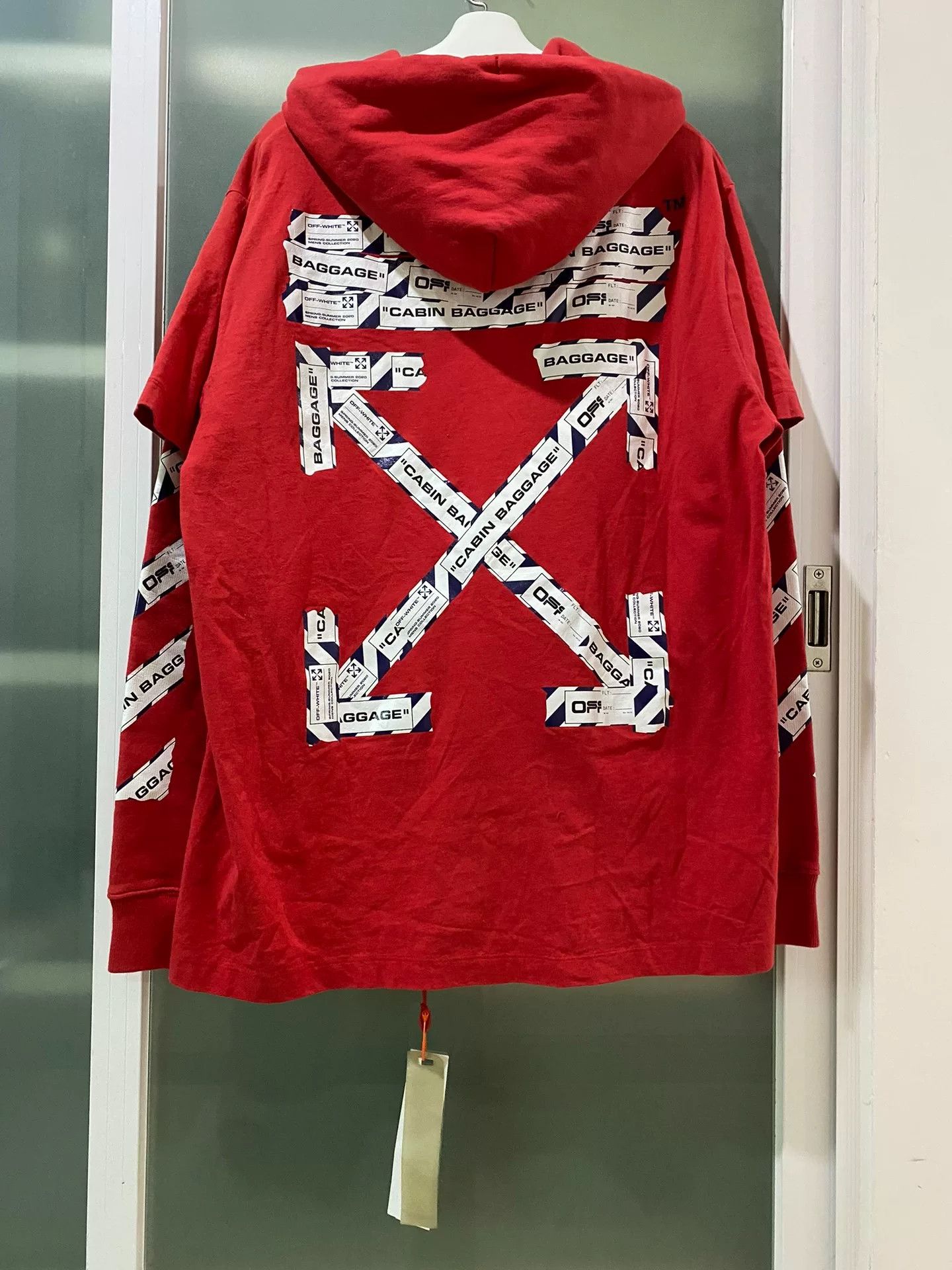 Off-White red oversized graphic hoodie with tags Size US S / EU 44-46 / 1 - 2 Thumbnail