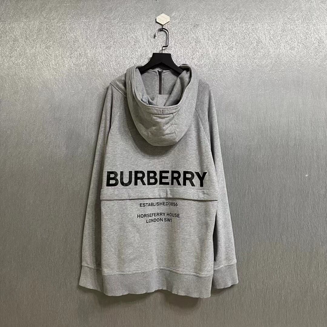 Burberry burberry half-zip logo hoodie in gray Size US M / EU 48-50 / 2 - 2 Thumbnail