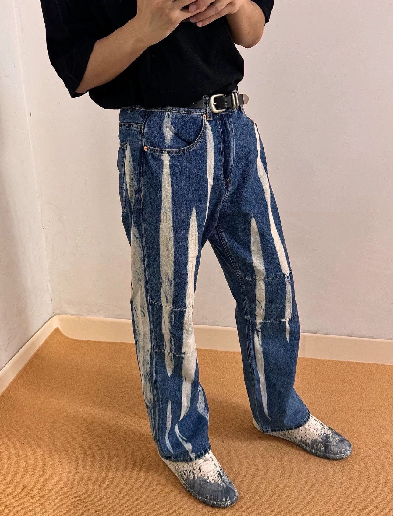 Our Legacy blue and white paint splatter denim pants Size US 28 / EU 44 - 5 Thumbnail