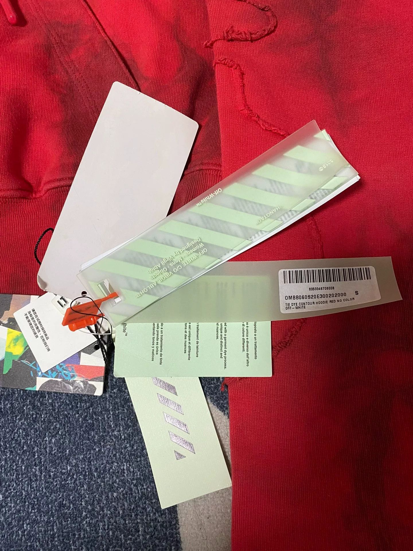 Off-White red tie-dye hooded sweatshirt with tags Size US S / EU 44-46 / 1 - 3 Thumbnail