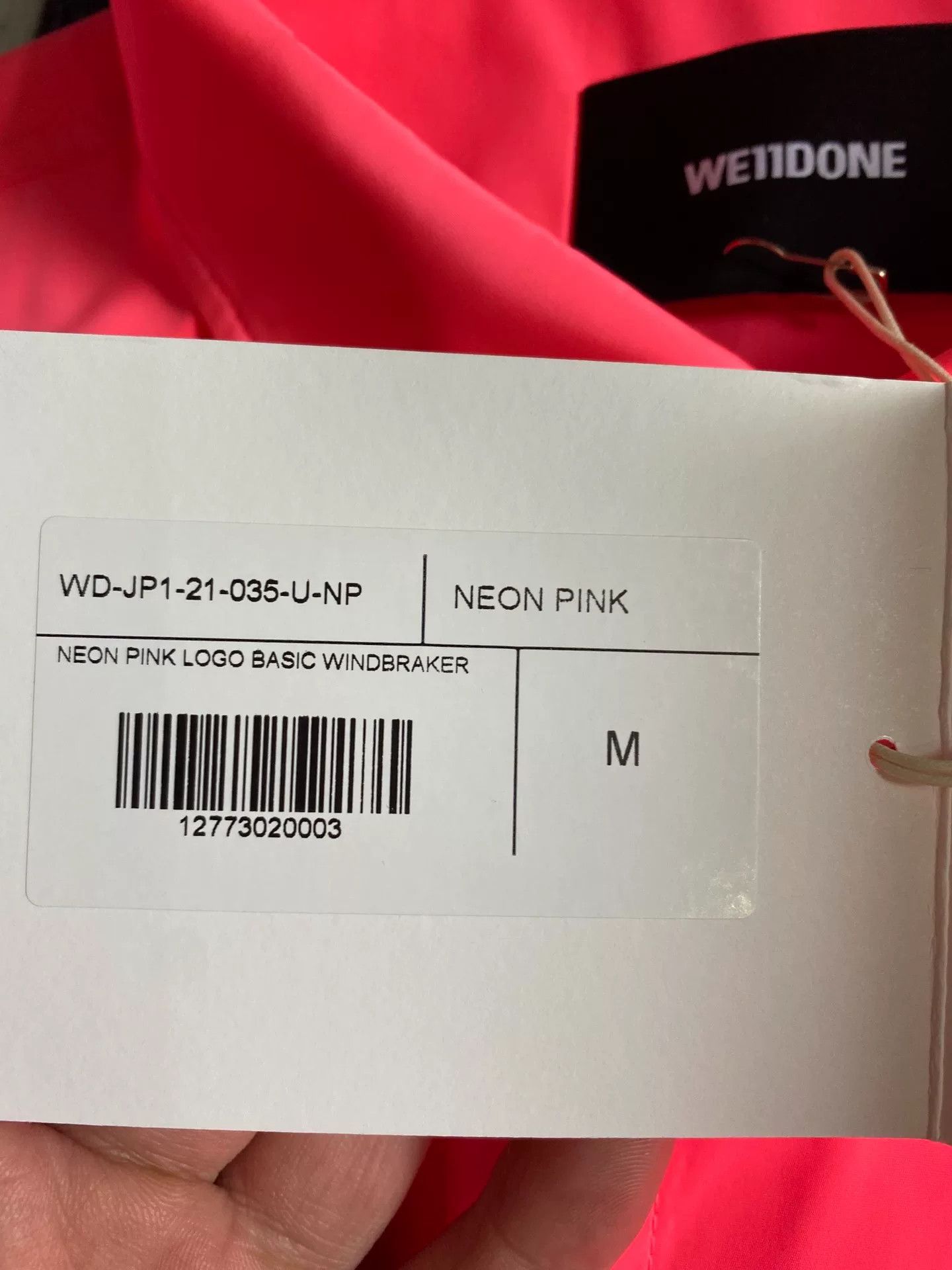 we11done logo jacket with tag in size M