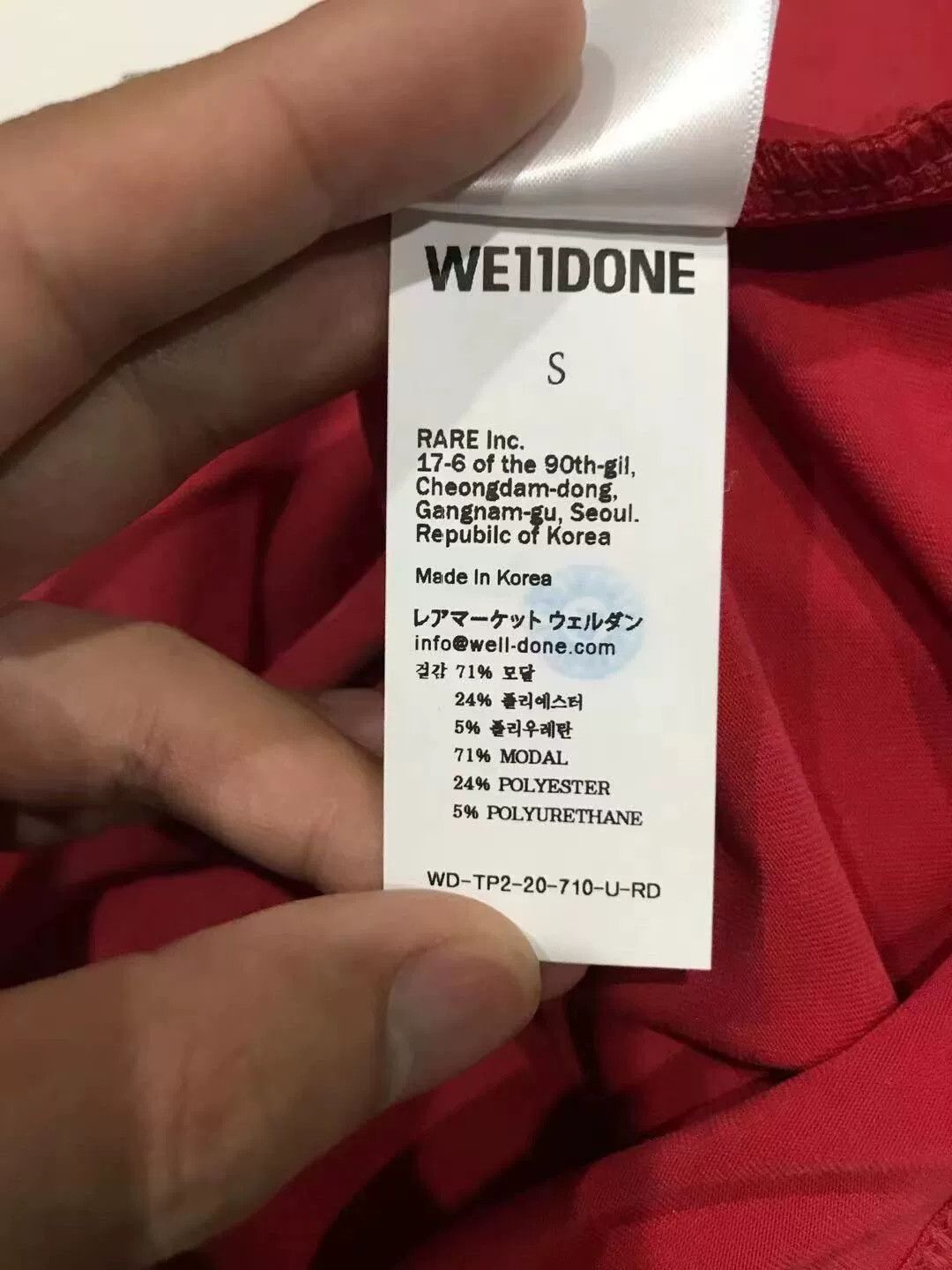 WE11DONE we11done watermelon red short sleeve t-shirt Size ONE SIZE - 6 Thumbnail